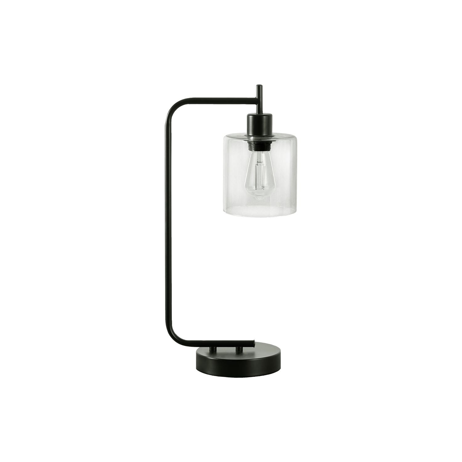 Lighting, Table Lamp, USB Port Included, Glass Shade, Modern - Black