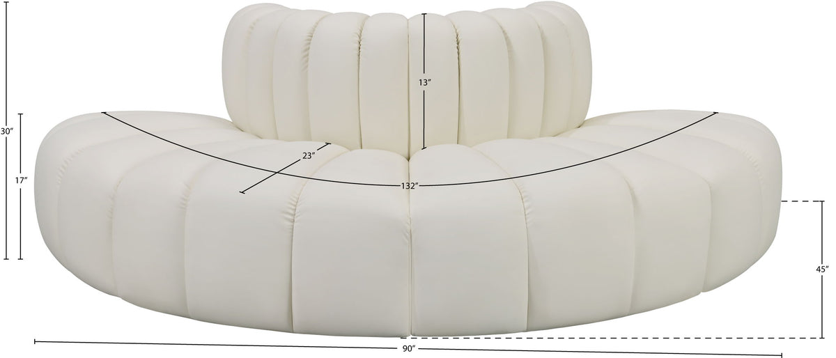 Arc - Faux Leather 4 Piece Modular Sofa