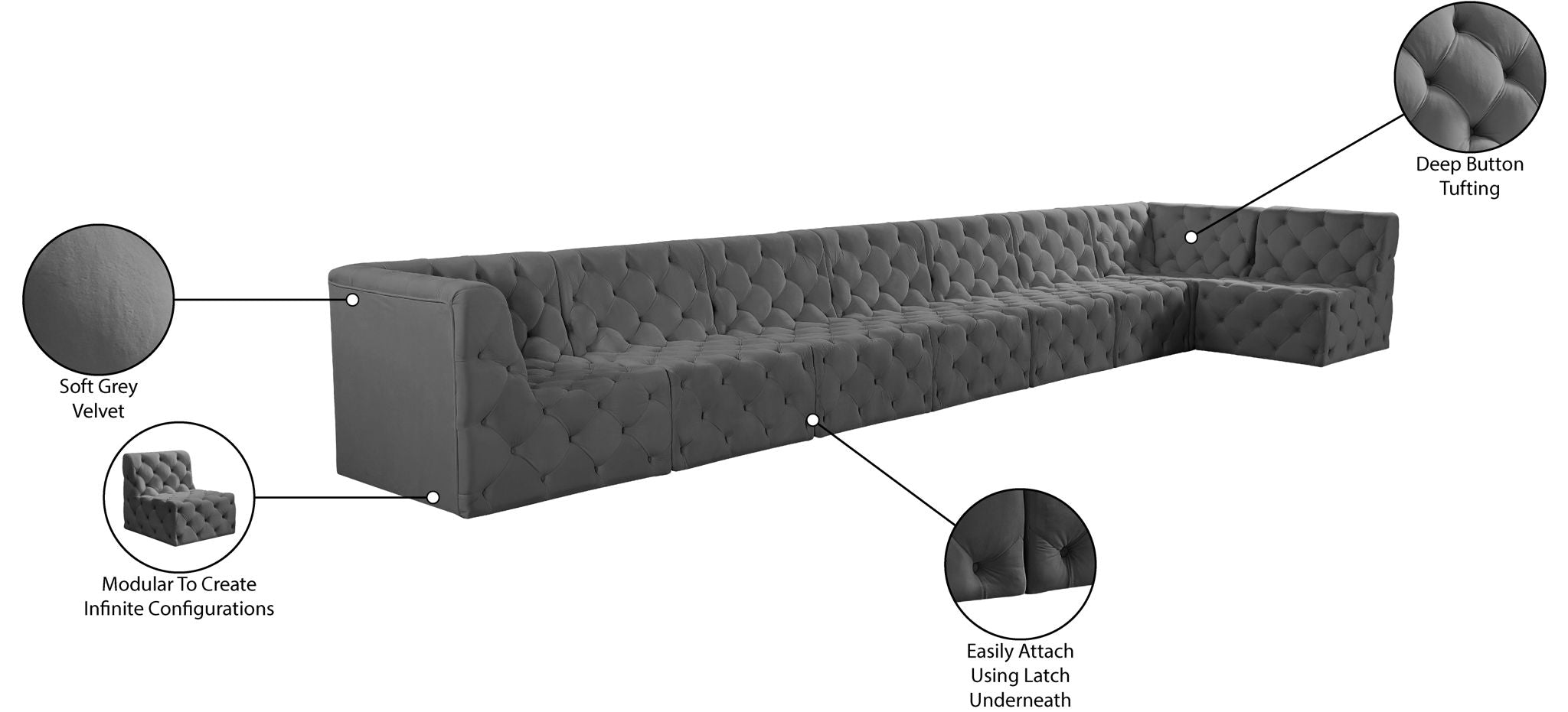 Tuft - 8 Piece Modular Sectional