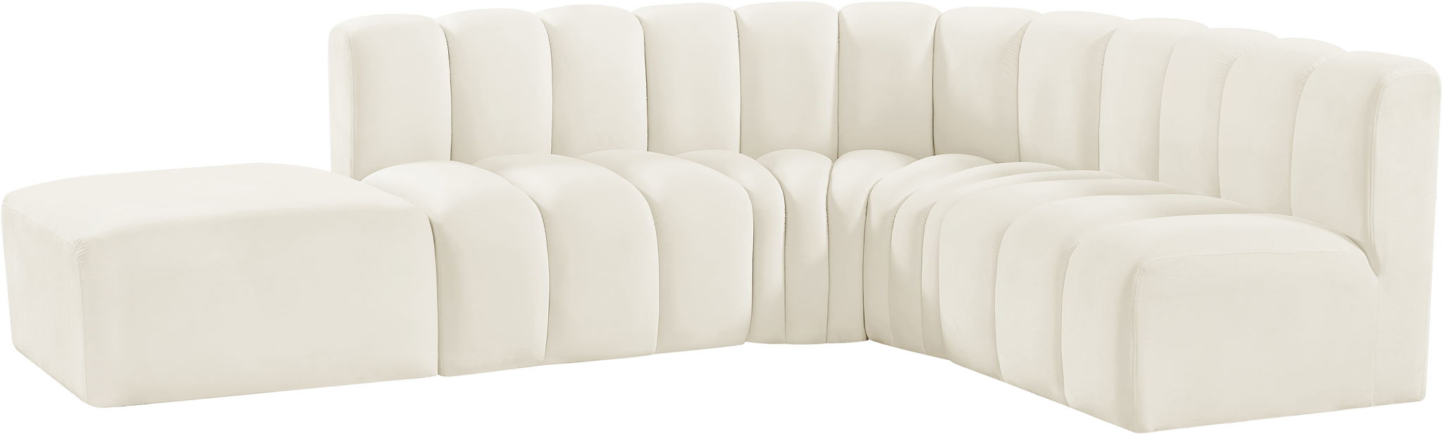 Arc - Velvet 5 Piece Corner Modular Sofa