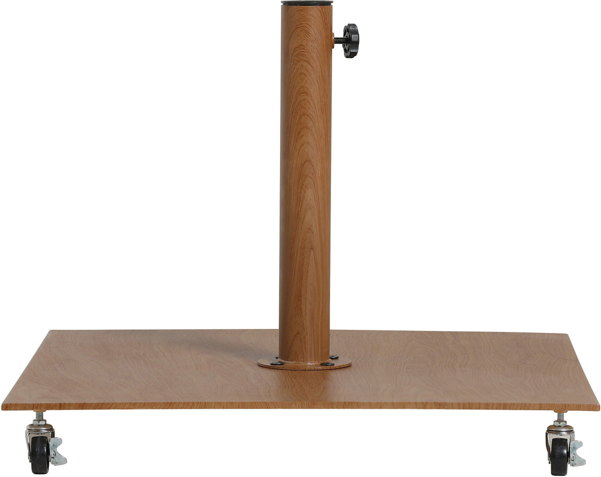 Fiji - Aluminum Patio Umbrella With Square Teak And Black Base