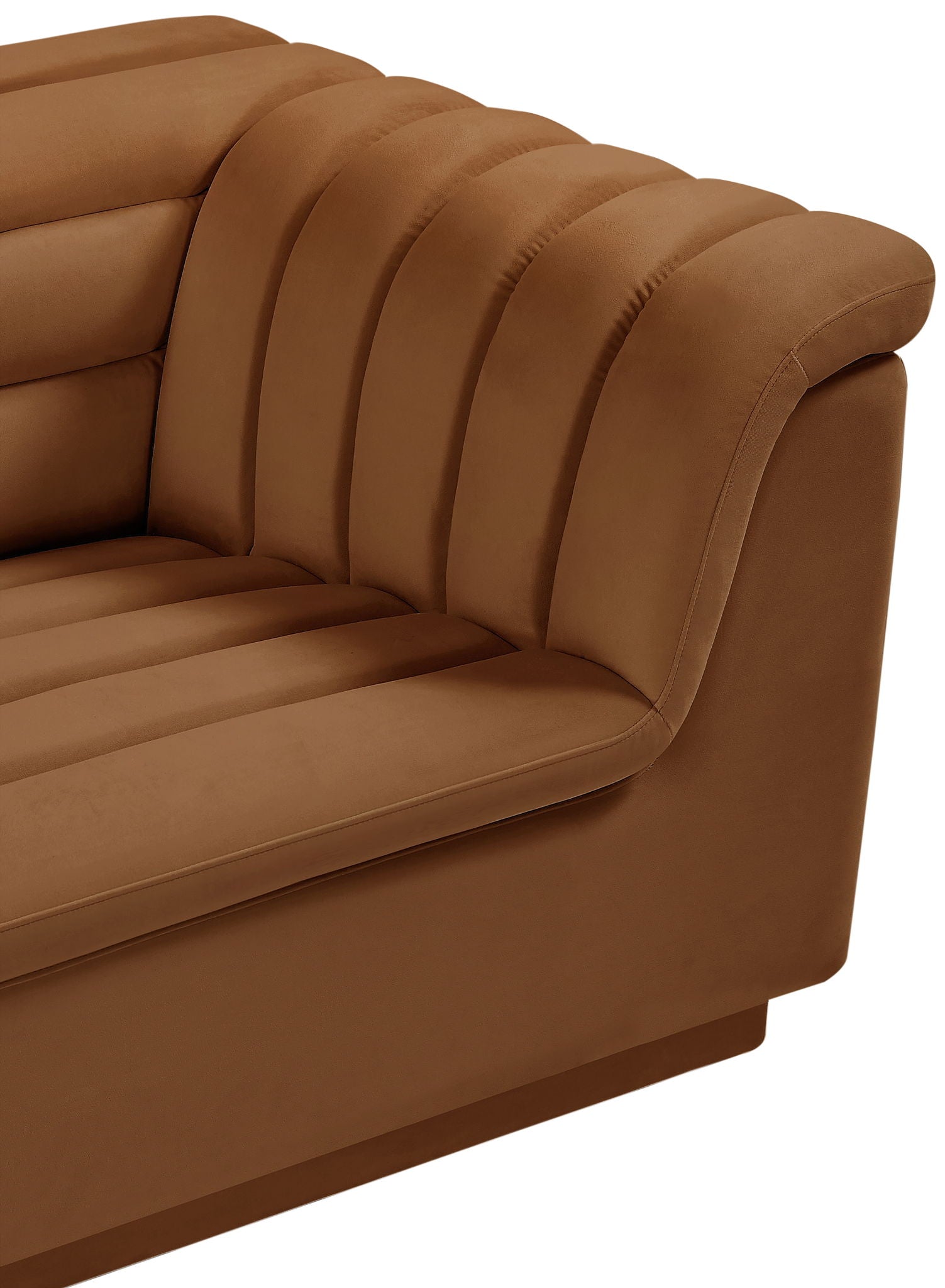Cascade - Velvet Chair - Saddle