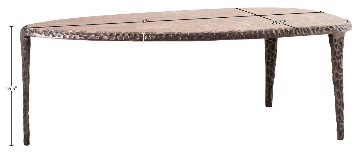 Gild - Aluminum Base And Genuine Marble Top Table