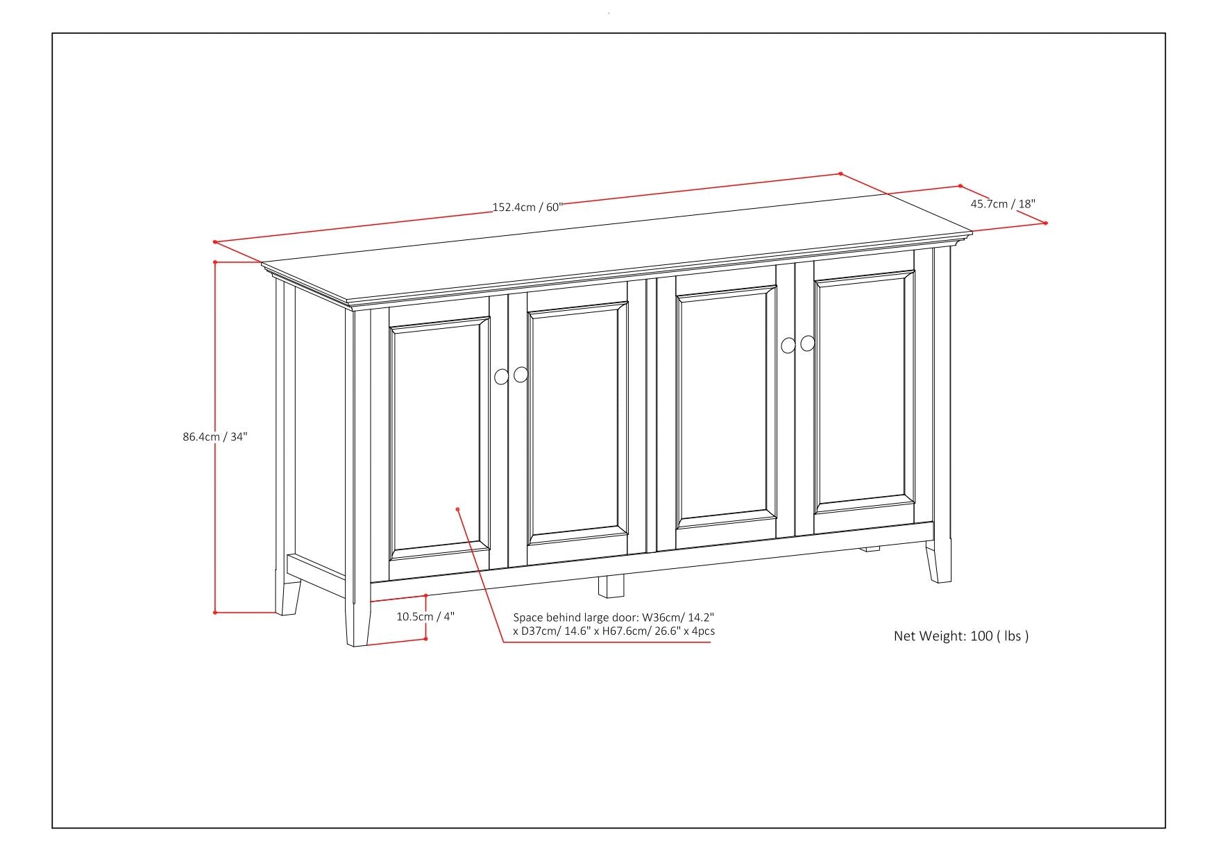 Amherst - 4 Door Storage Cabinet
