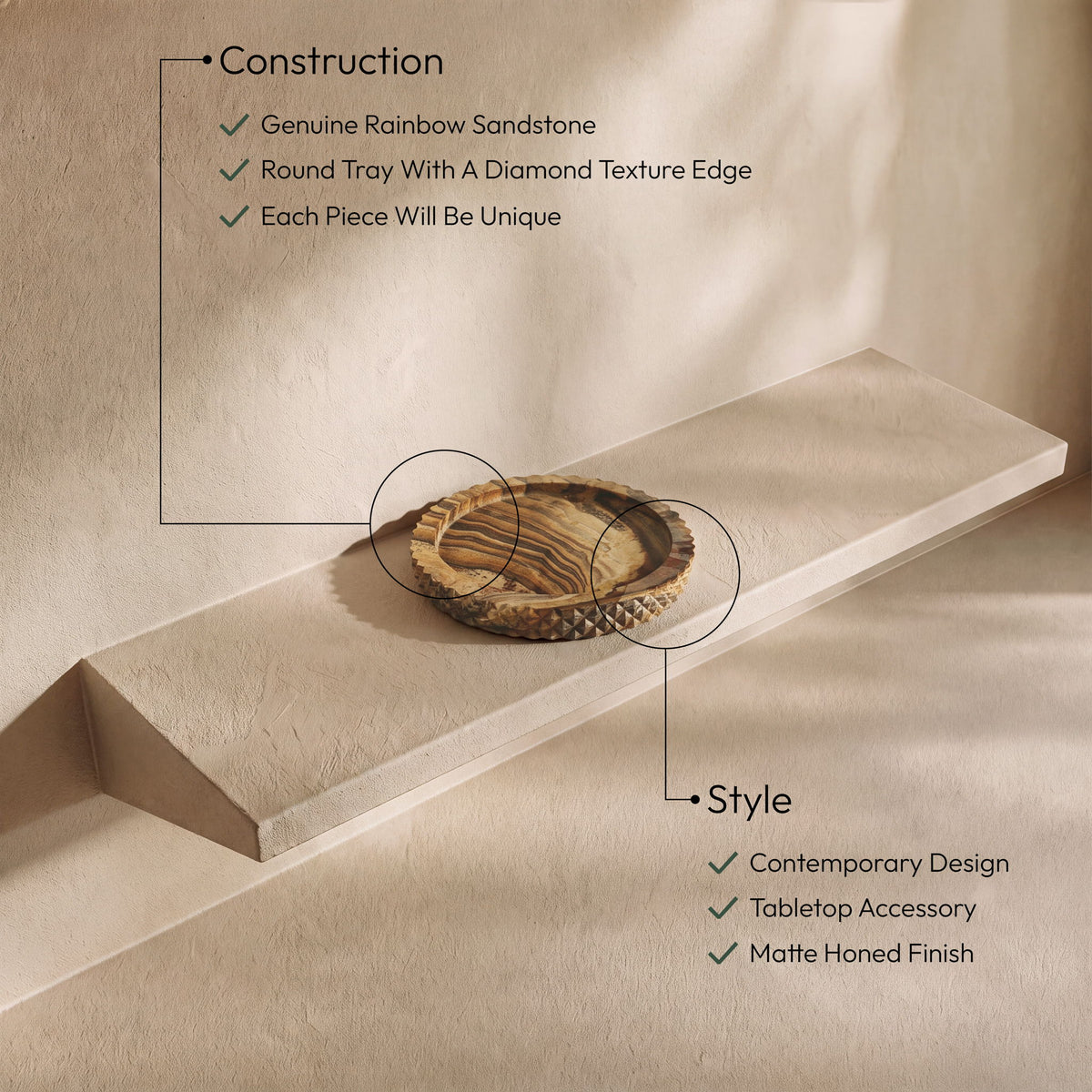 Russell - Sandstone Tray - Sand
