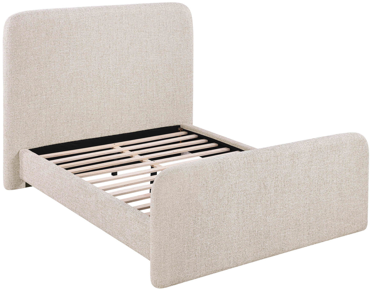 Fira - Linen Textured Fabric Upholstered Bed