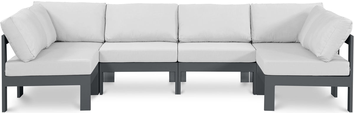 Nizuc - Outdoor Patio 6 Piece Modular Sectional With Gray Frame