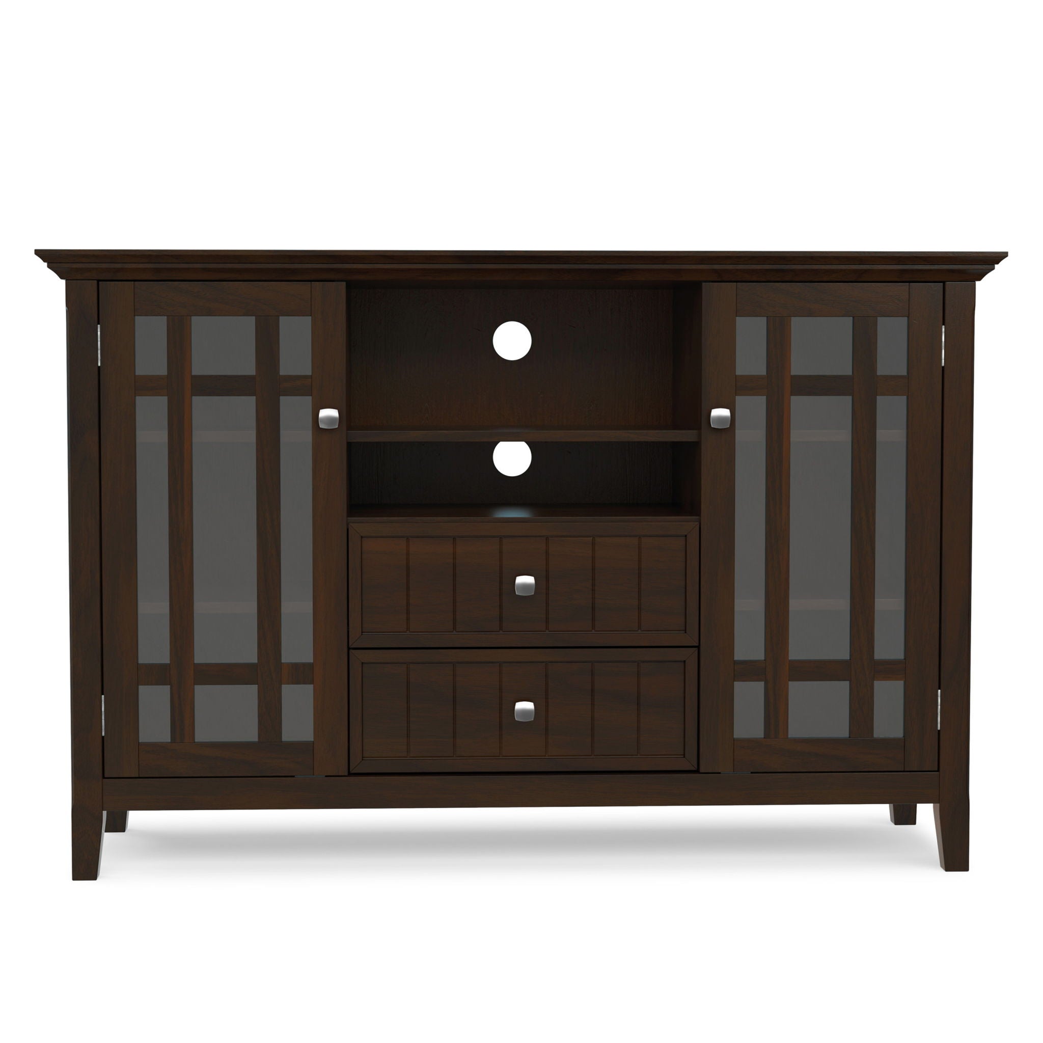 Bedford - Tall TV Media Stand - Dark Tobacco Brown