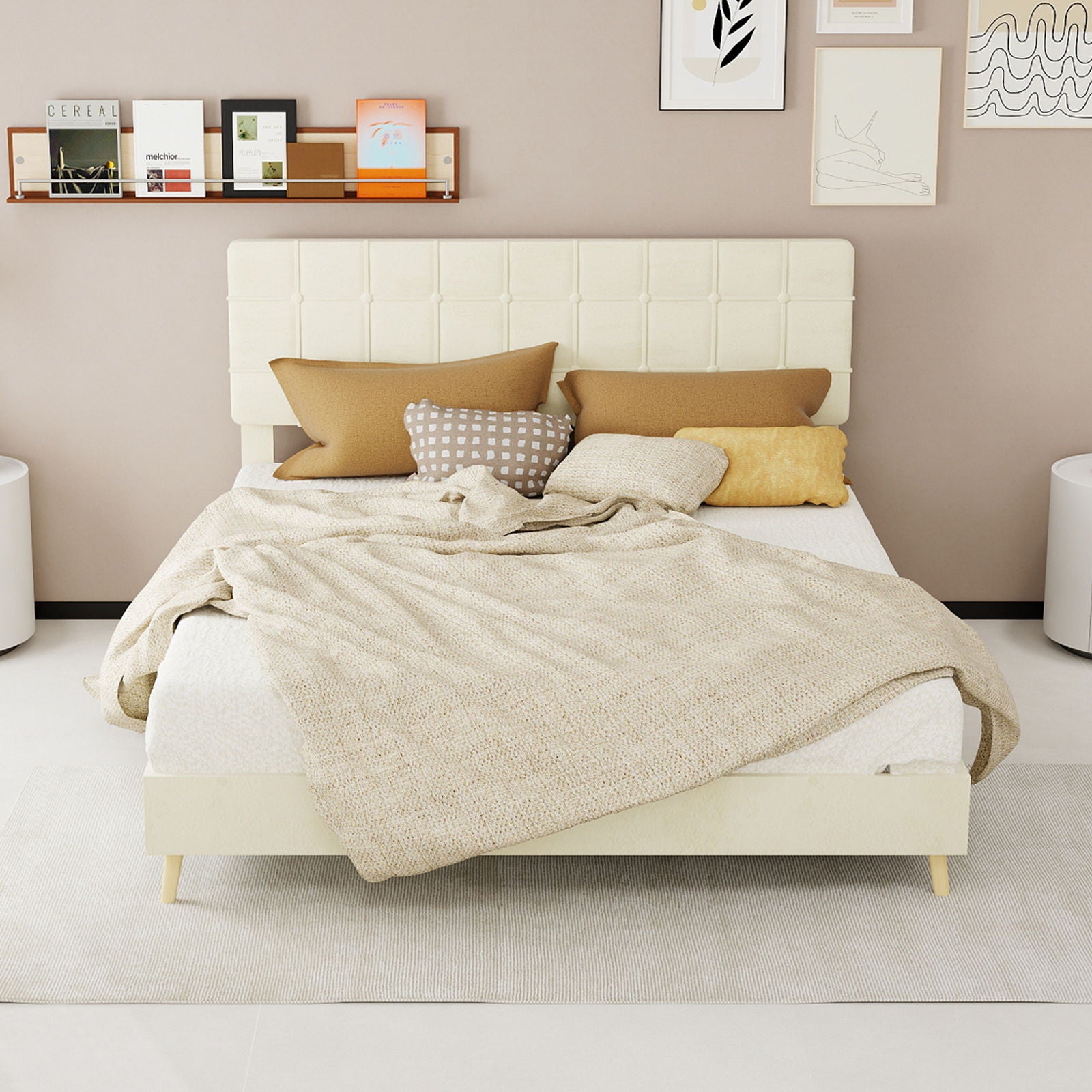Yungan Lingge Minimalist Soft Pack Headboard Bed