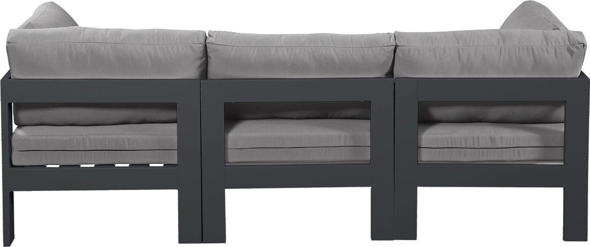 Nizuc - Outdoor Patio 3 Seat Modular Sofa With Gray Frame