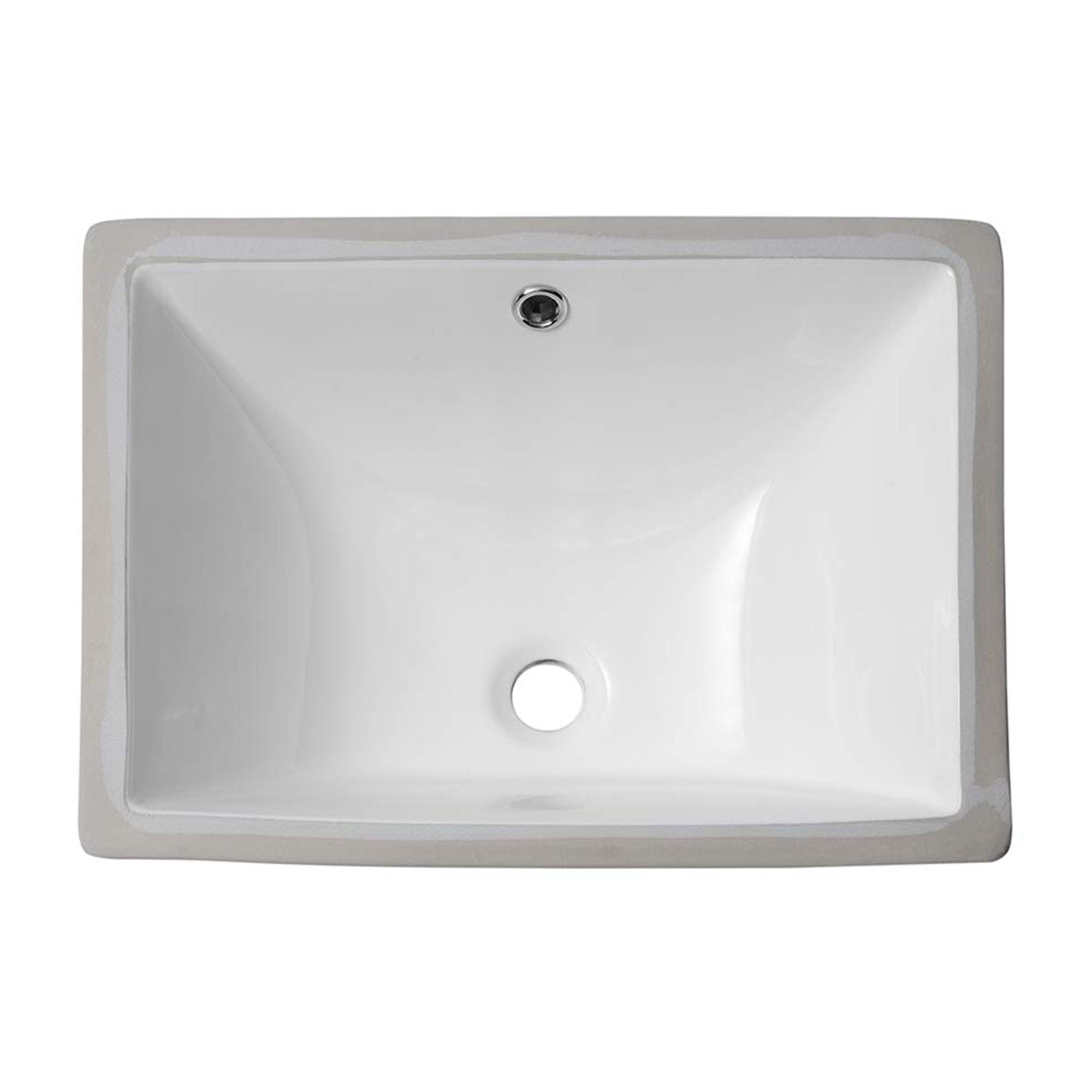 European Style Ceramic Rectangular Undermount Bathroom Sink With Overflow