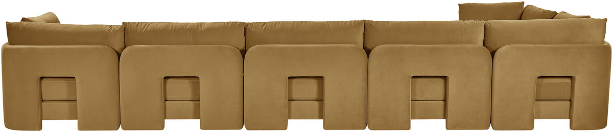 Hammond - Velvet Performance Fabric Upholstered 6 Piece L-Shaped Sectional