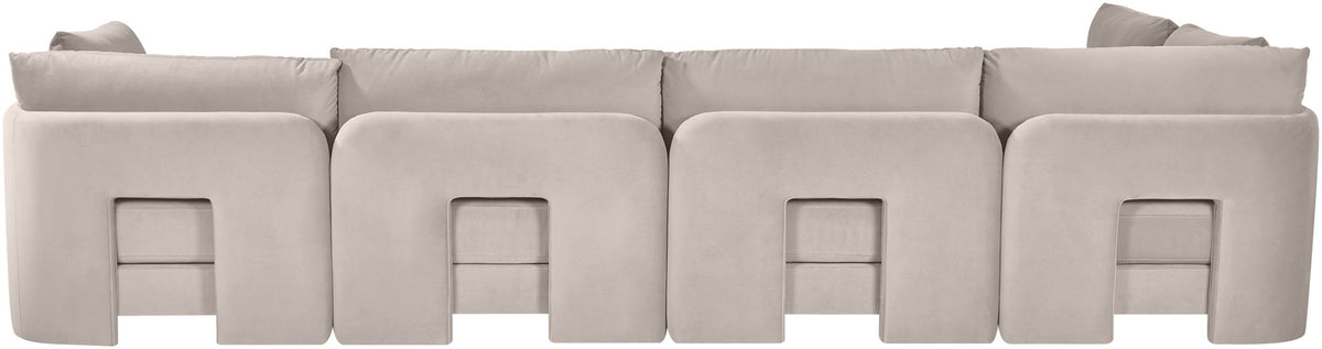Hammond - Velvet Performance Fabric Upholstered 5 Piece L-Shaped Sectional