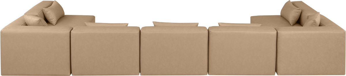 Cube - 7 Piece Modular U-Shaped Sectional - Tan