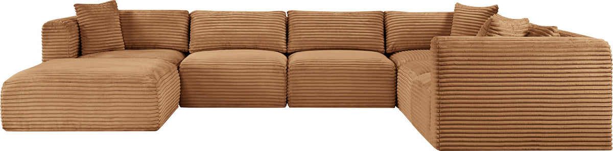 Shaggy - Fabric 7 Piece Modular U-Shaped Sectional With Ottoman