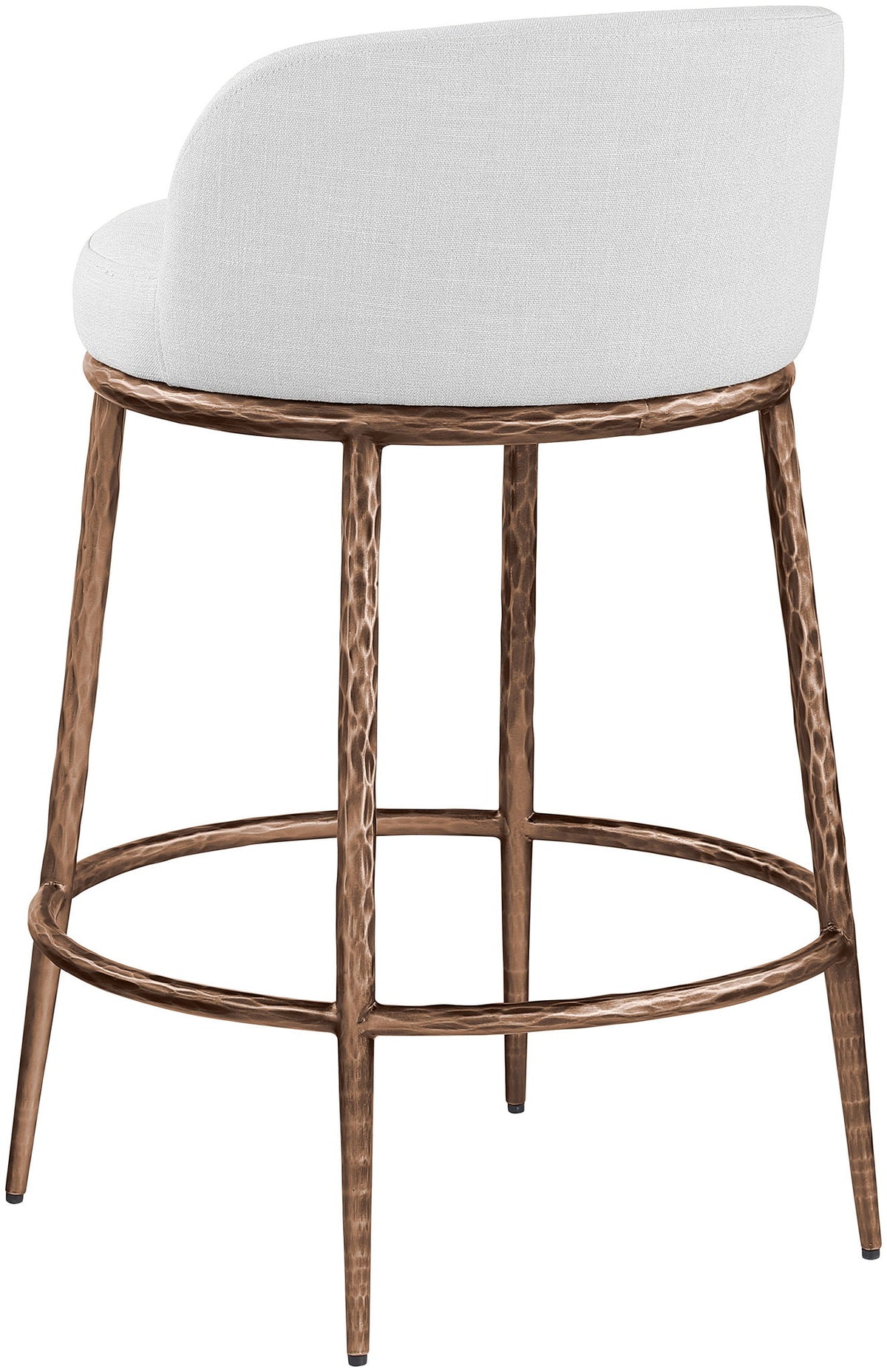 Ferro - Upholstered Counter Stool With Brushed Bronze Base