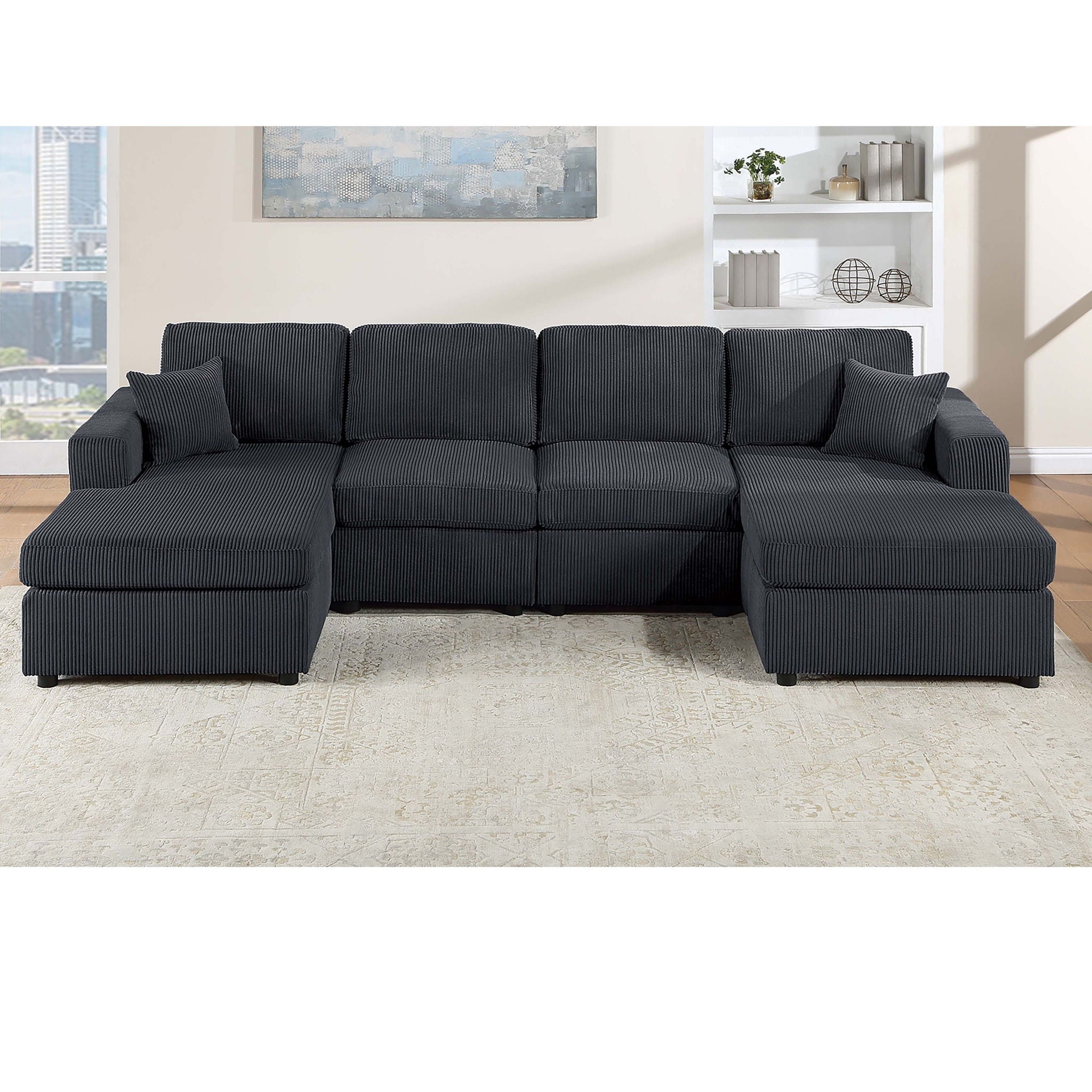 Modern Design Sectional Set With Right And Left Arm Chaise