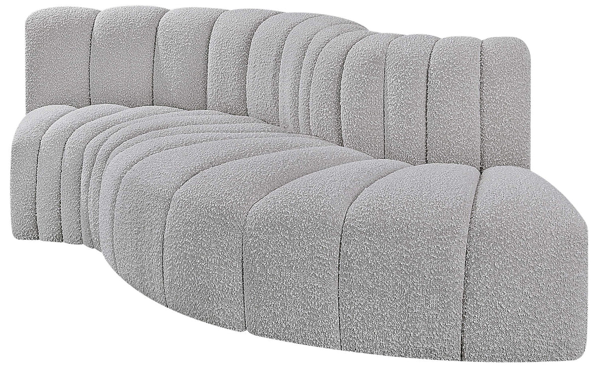 Arc - Boucle Fabric 4 Piece L-Shaped Modular Sofa