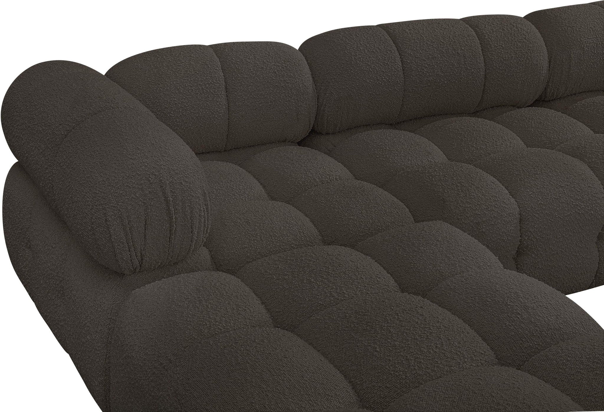 Ames - 7 Piece Boucle Fabric Modular L-Shaped Sectional