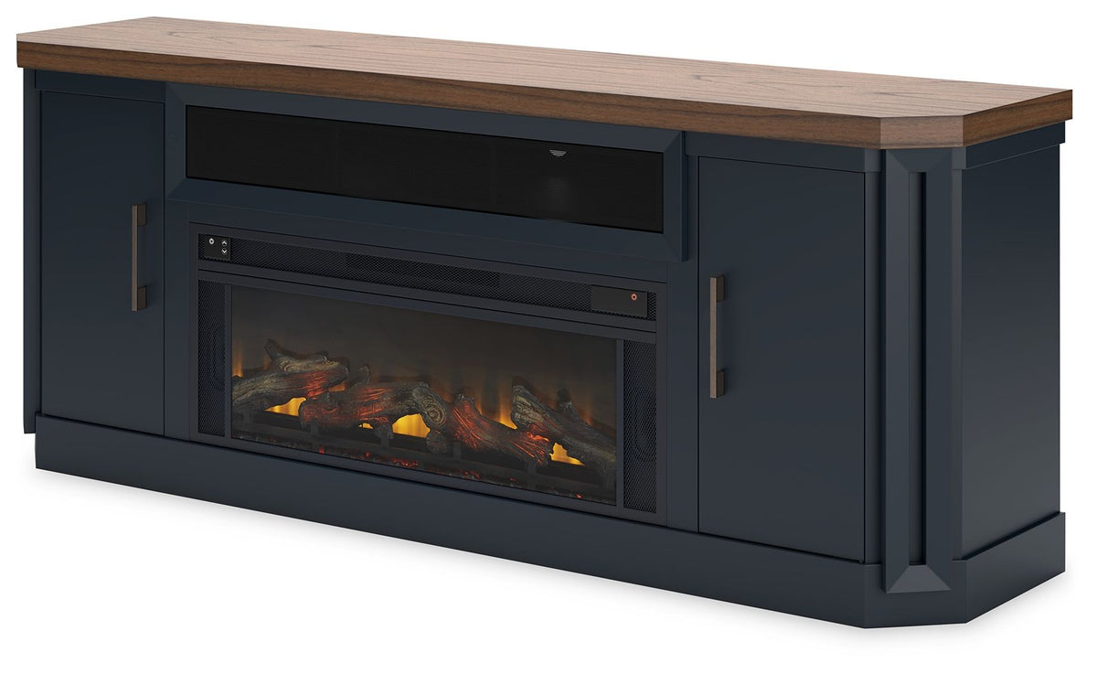 Landocken - 83" TV Stand With Electric Fireplace - Two-tone