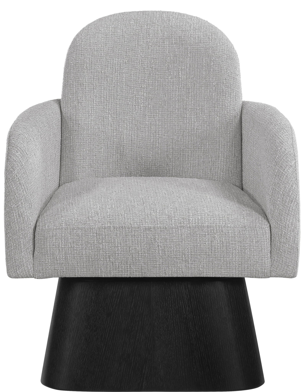 Marlowe - Linen Textured Fabric Upholstered Swivel Accent Chair - Stained Black