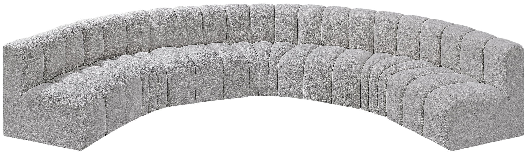 Arc - Boucle Fabric 7 Piece U-Shaped Modular Sofa