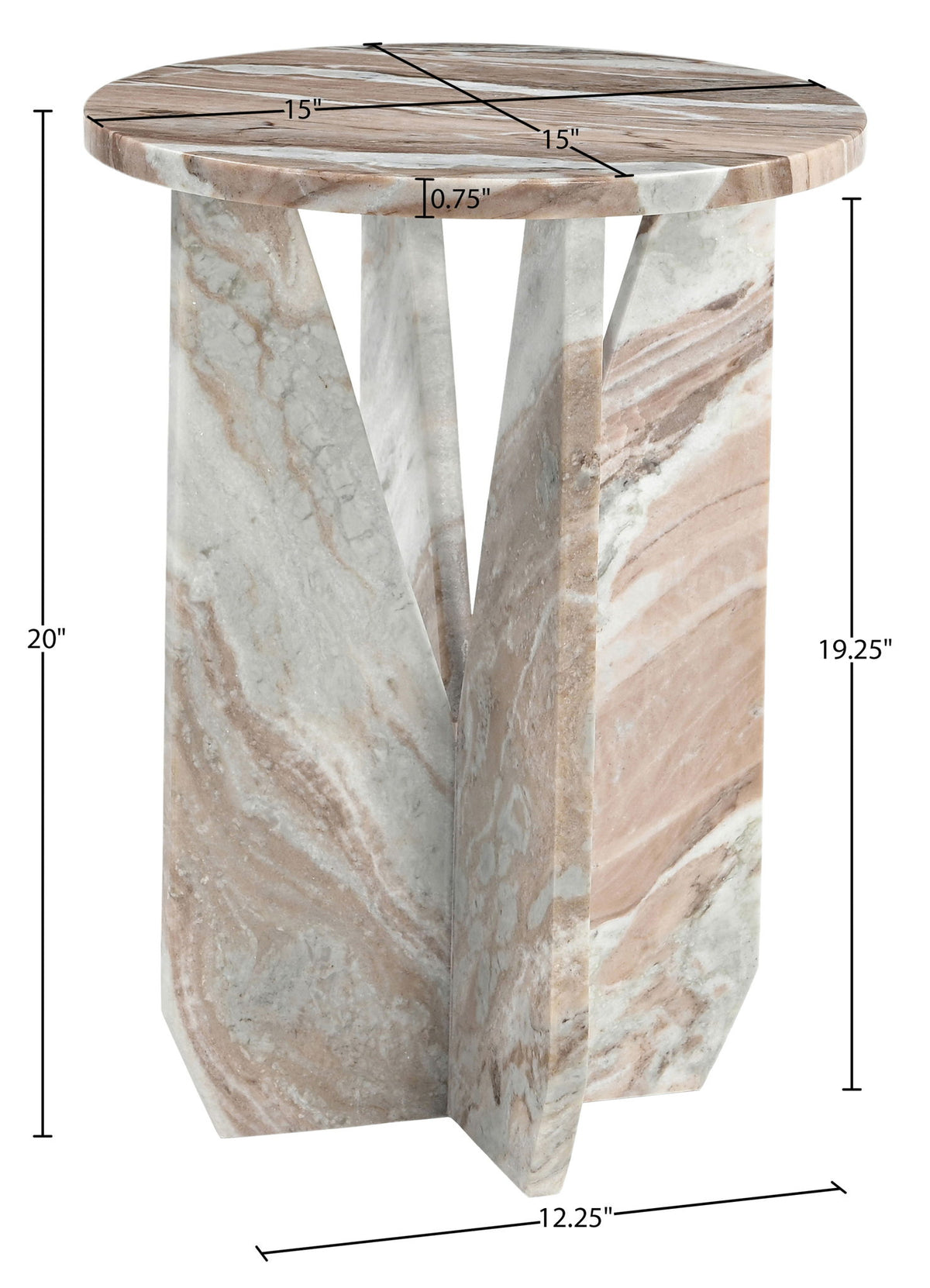 Alba - Genuine Marble End / Side Table