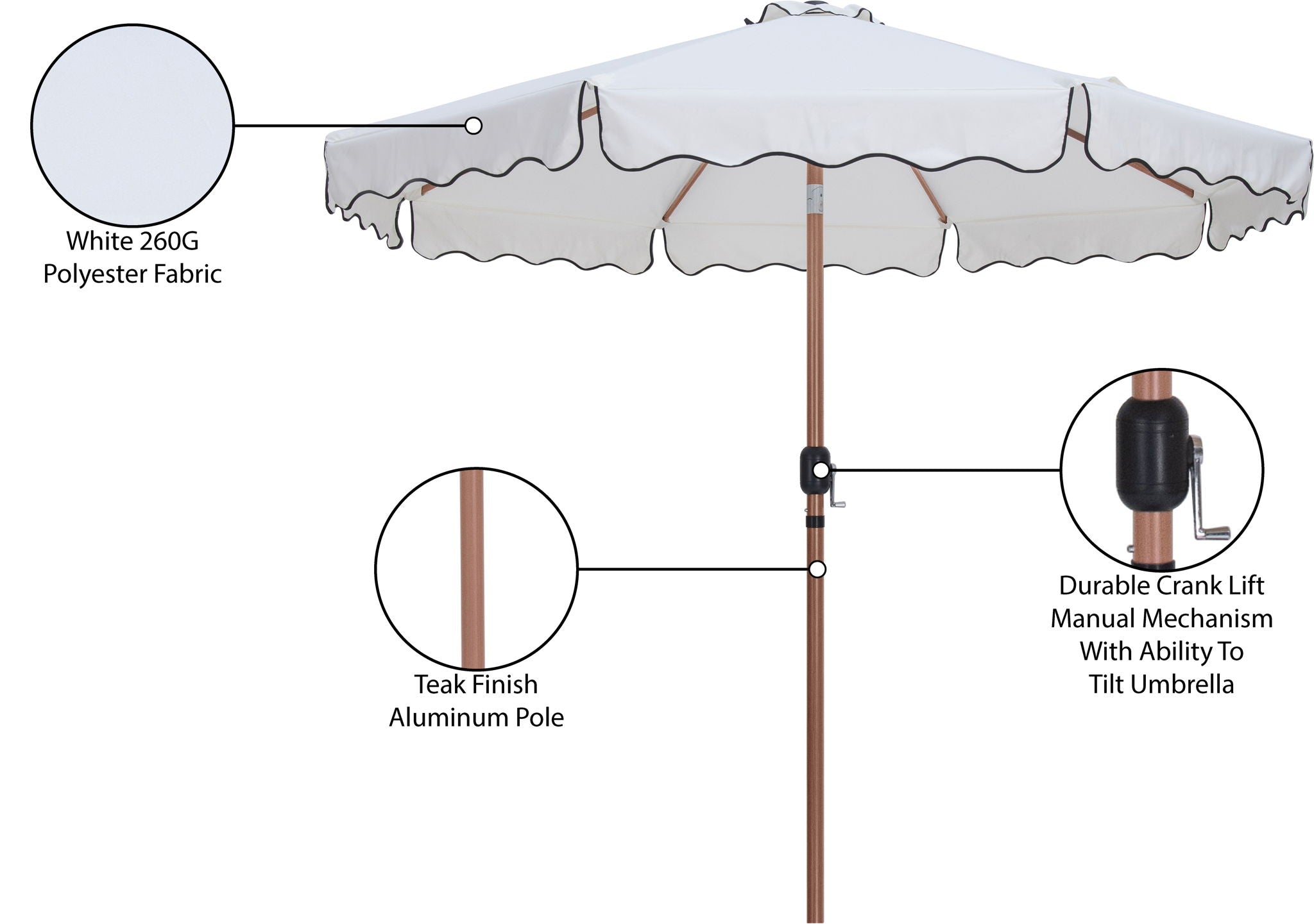 Amalfi - Patio Umbrella - Light Brown Pole