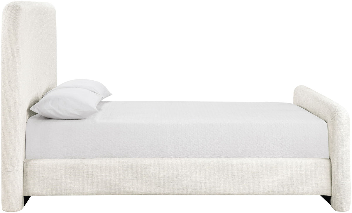 Fira - Linen Textured Fabric Upholstered Bed