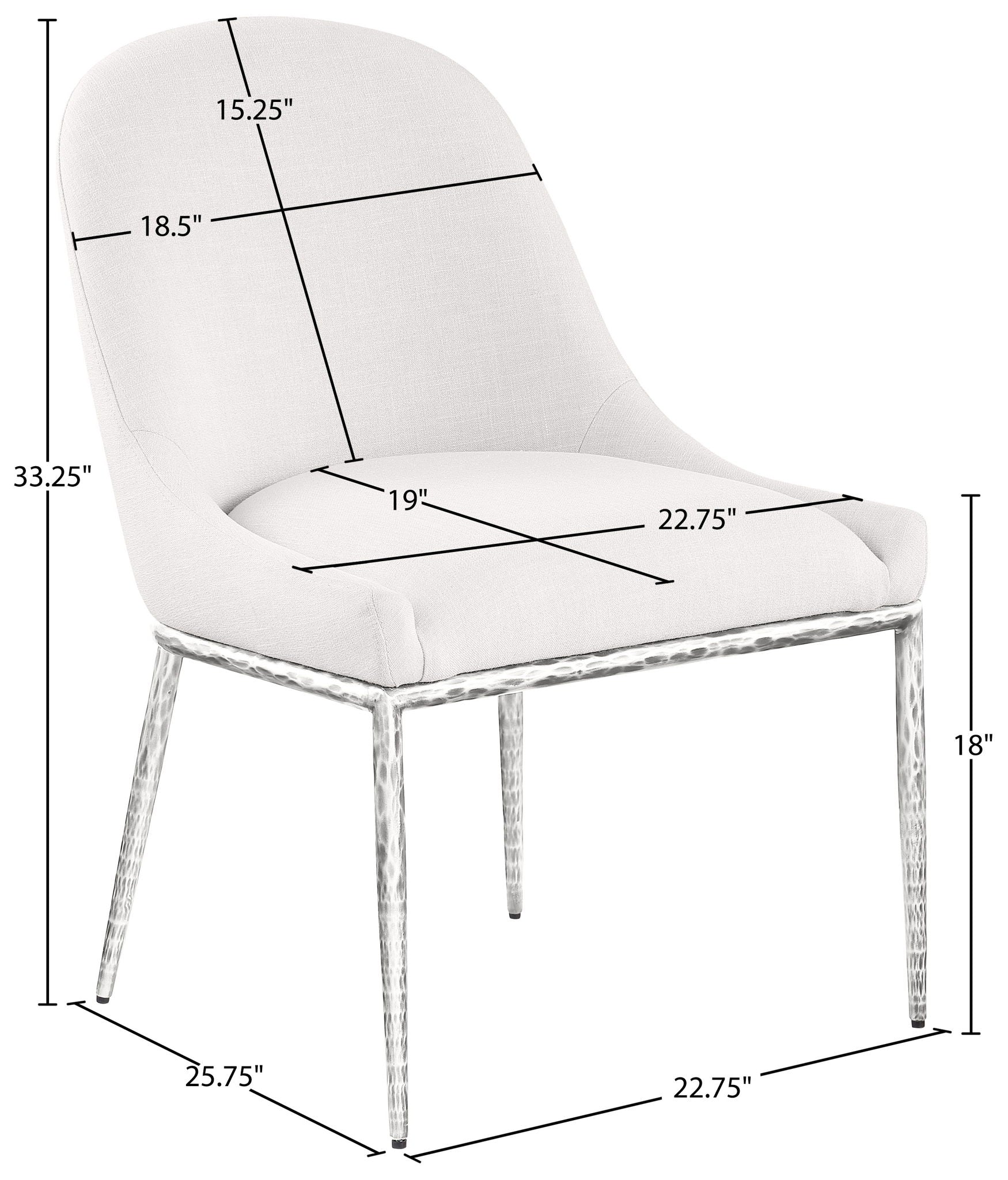 Ferro - Upholstered Dining Side Chair With Brushed Silver Legs
