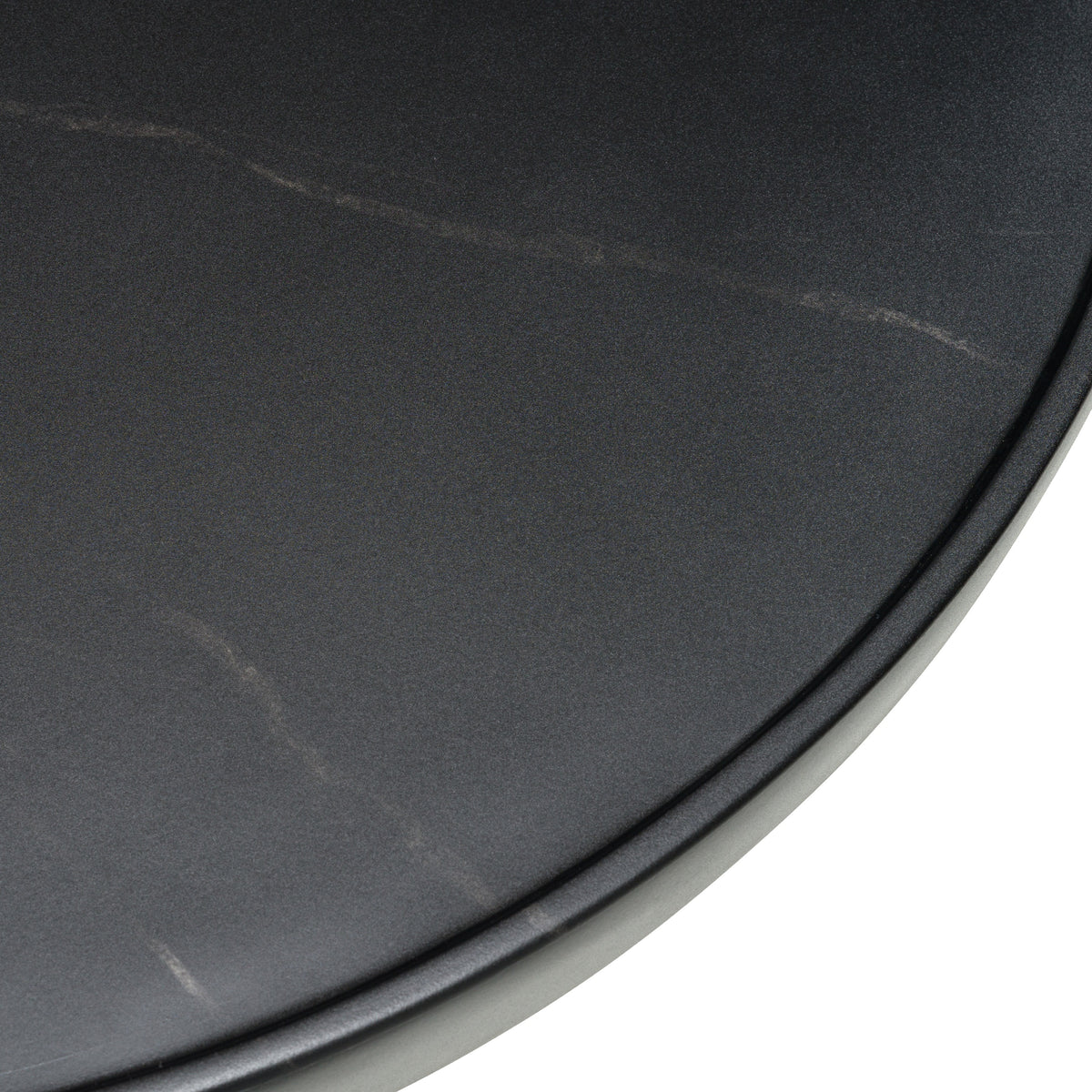 Akron - Modern Black & White Faux Marble Round Coffee Table
