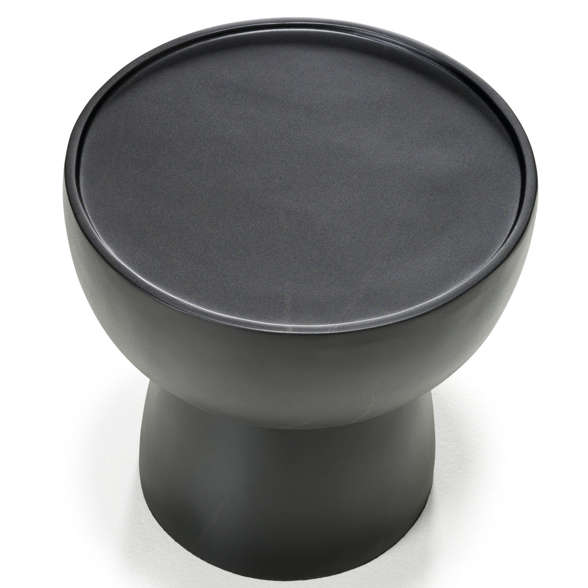 Akron - Modern Black & White Faux Marble Round End Table