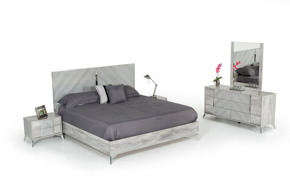 Alexa Italian Modern Grey Bed