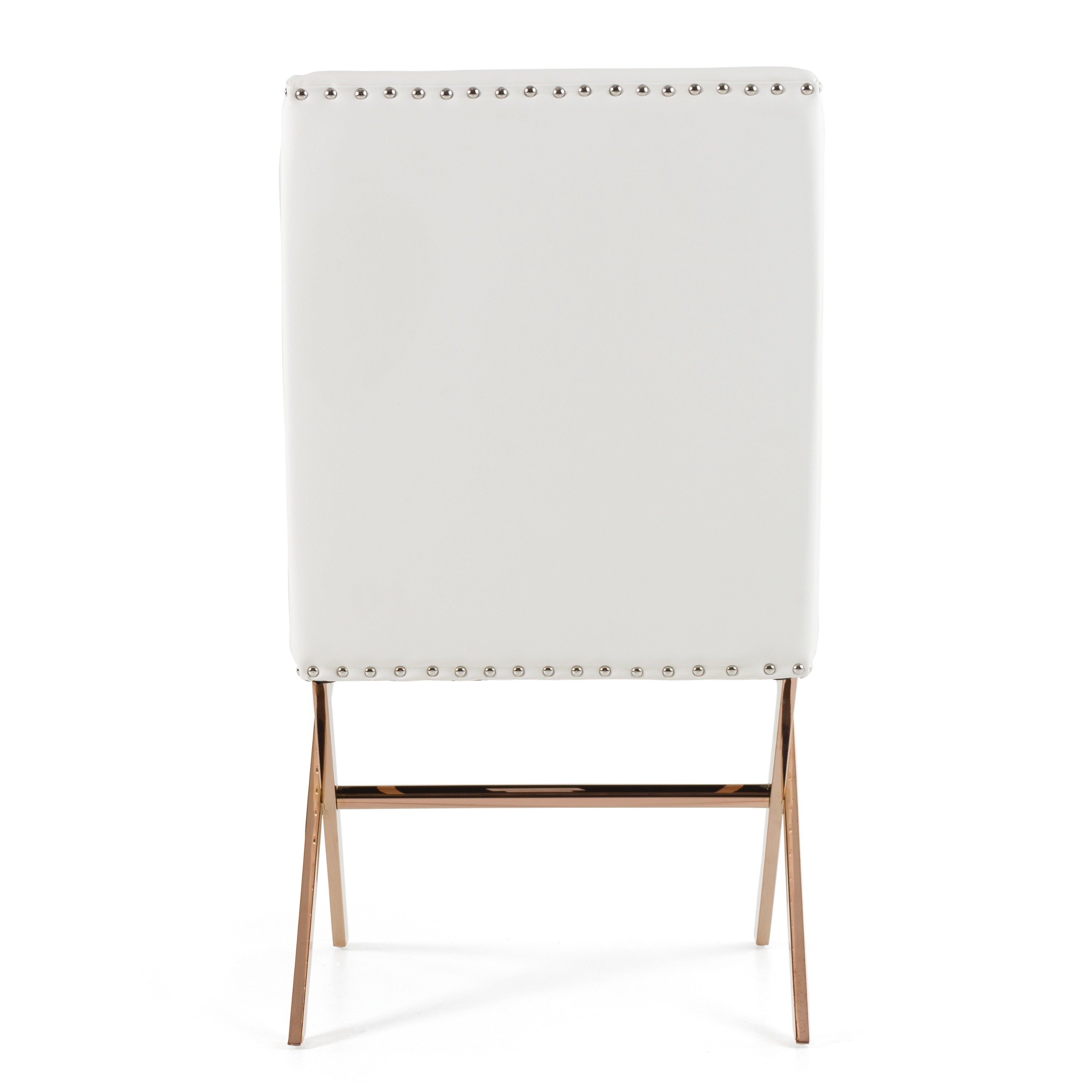 Modrest Alexia - Modern White + Rosegold Dining Chair
