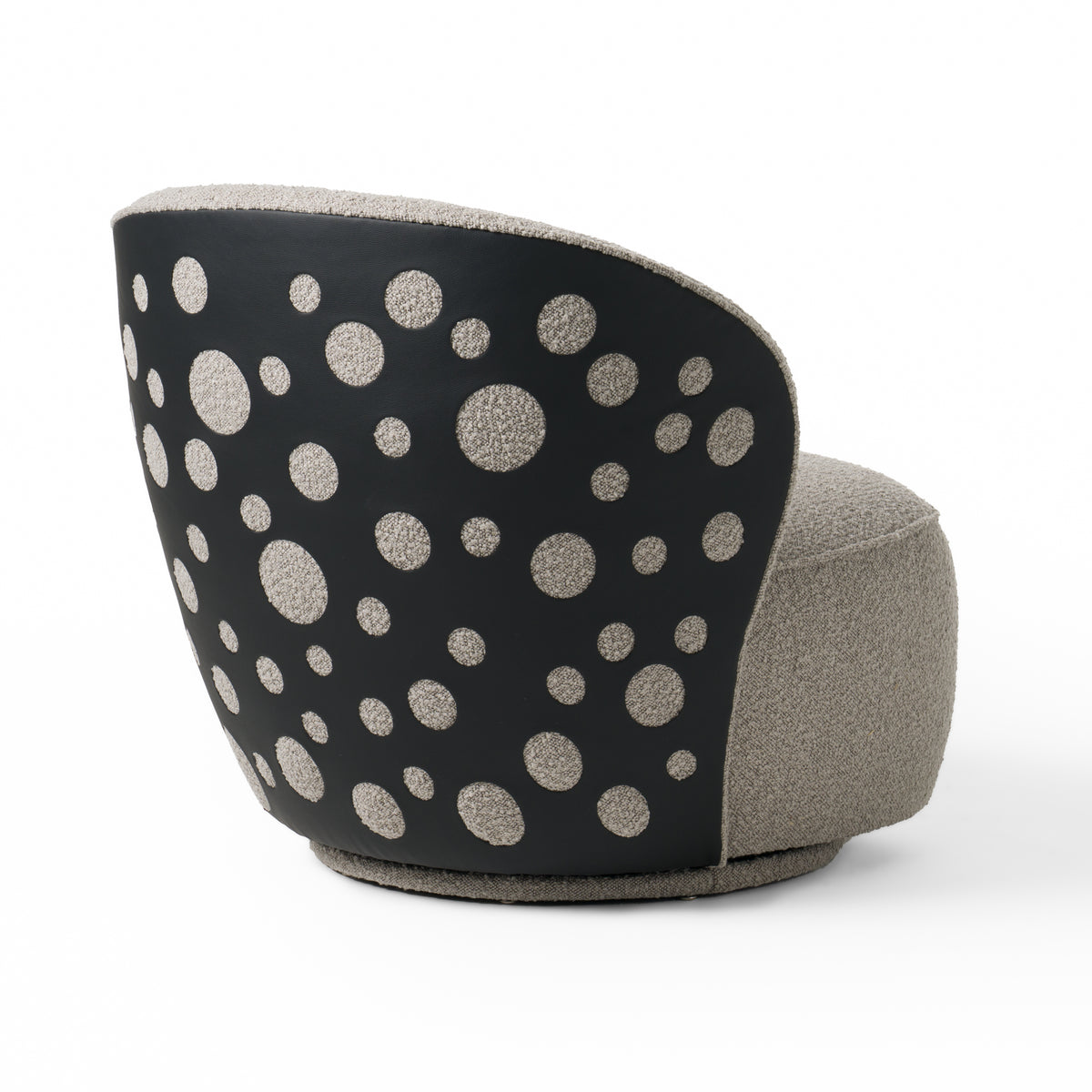 Allis - Glam Grey and Black Fabric Swivel Accent Chair