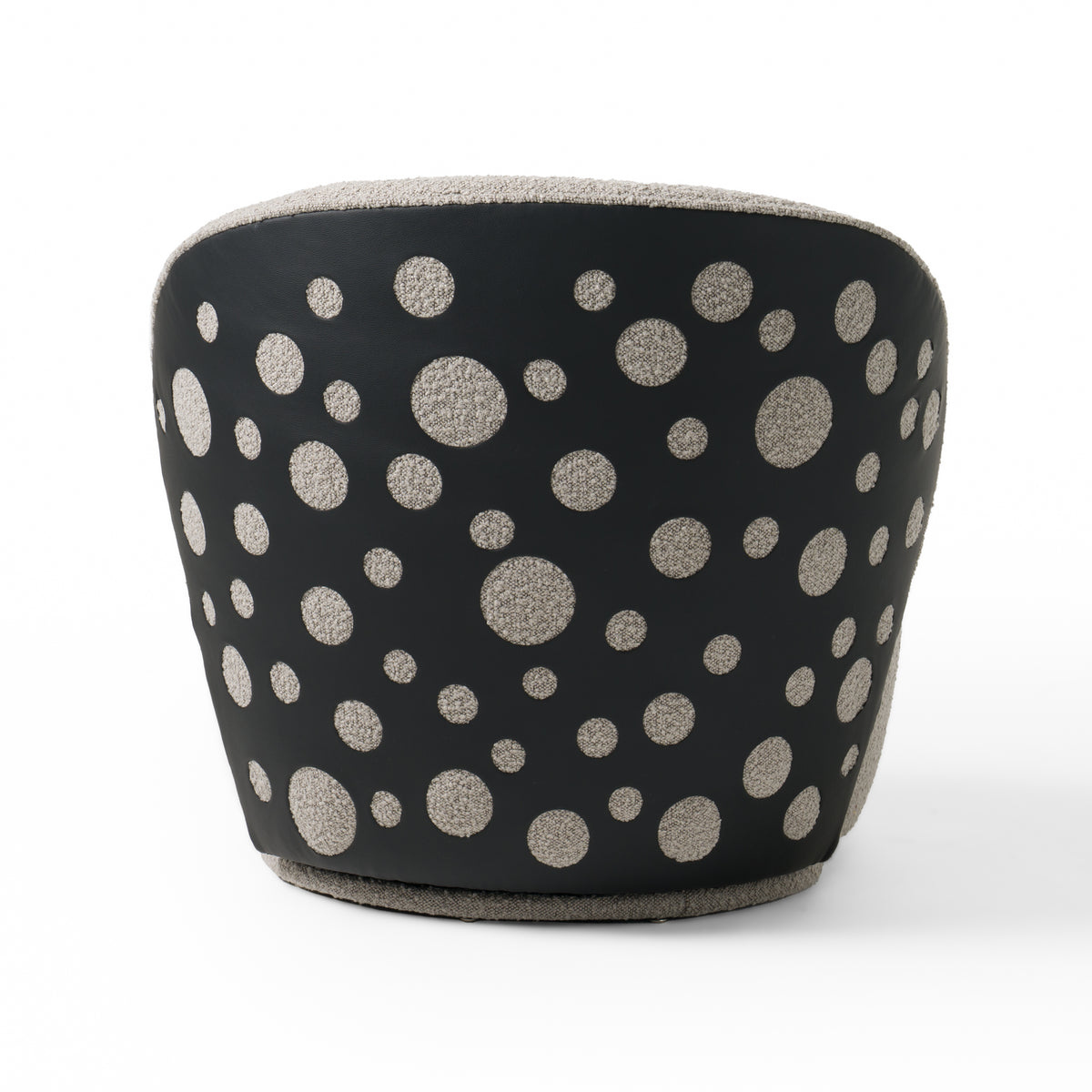 Allis - Glam Grey and Black Fabric Swivel Accent Chair