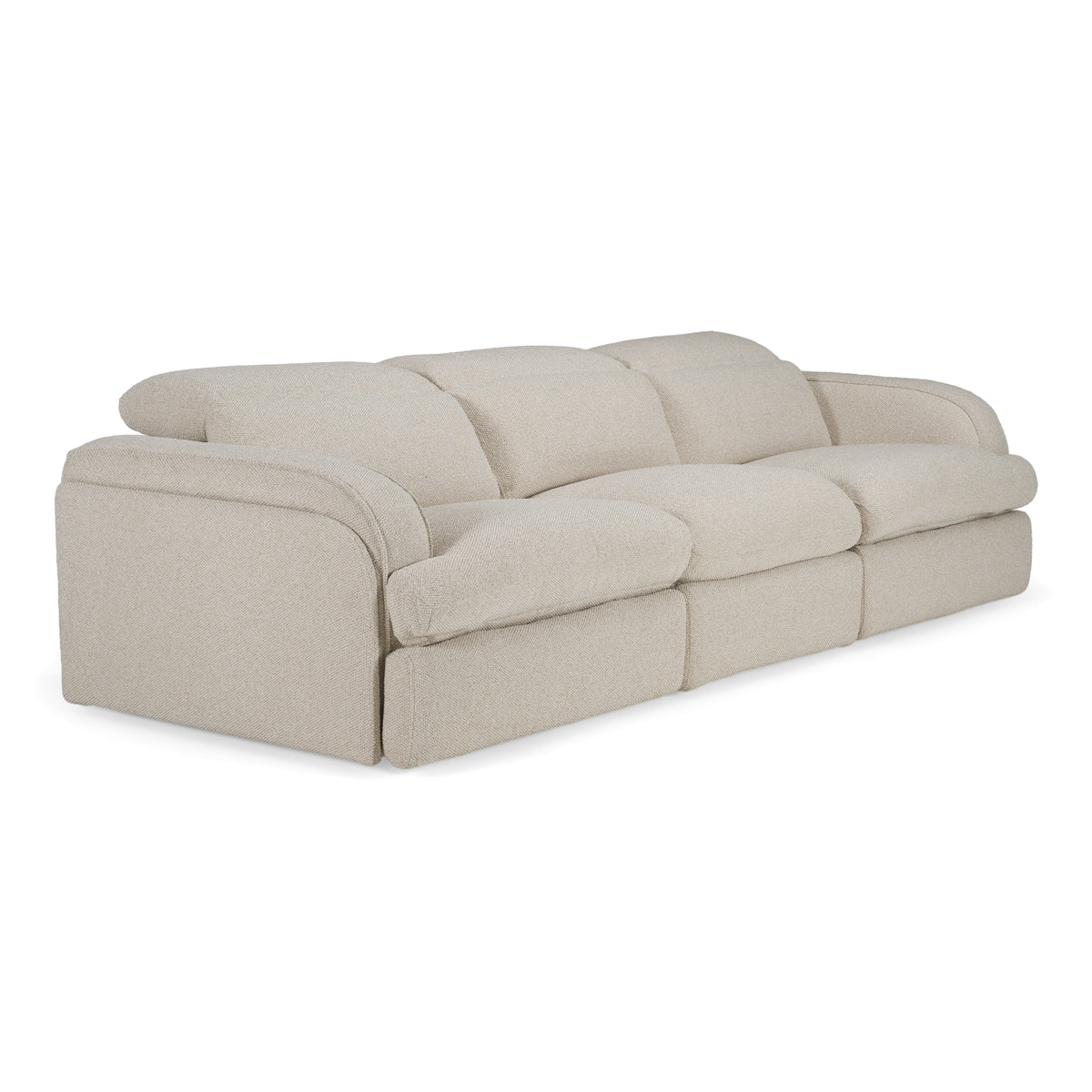 Ambler - Modern Off-White Fabric Sofa w/ 2 Power Recliners - original 1