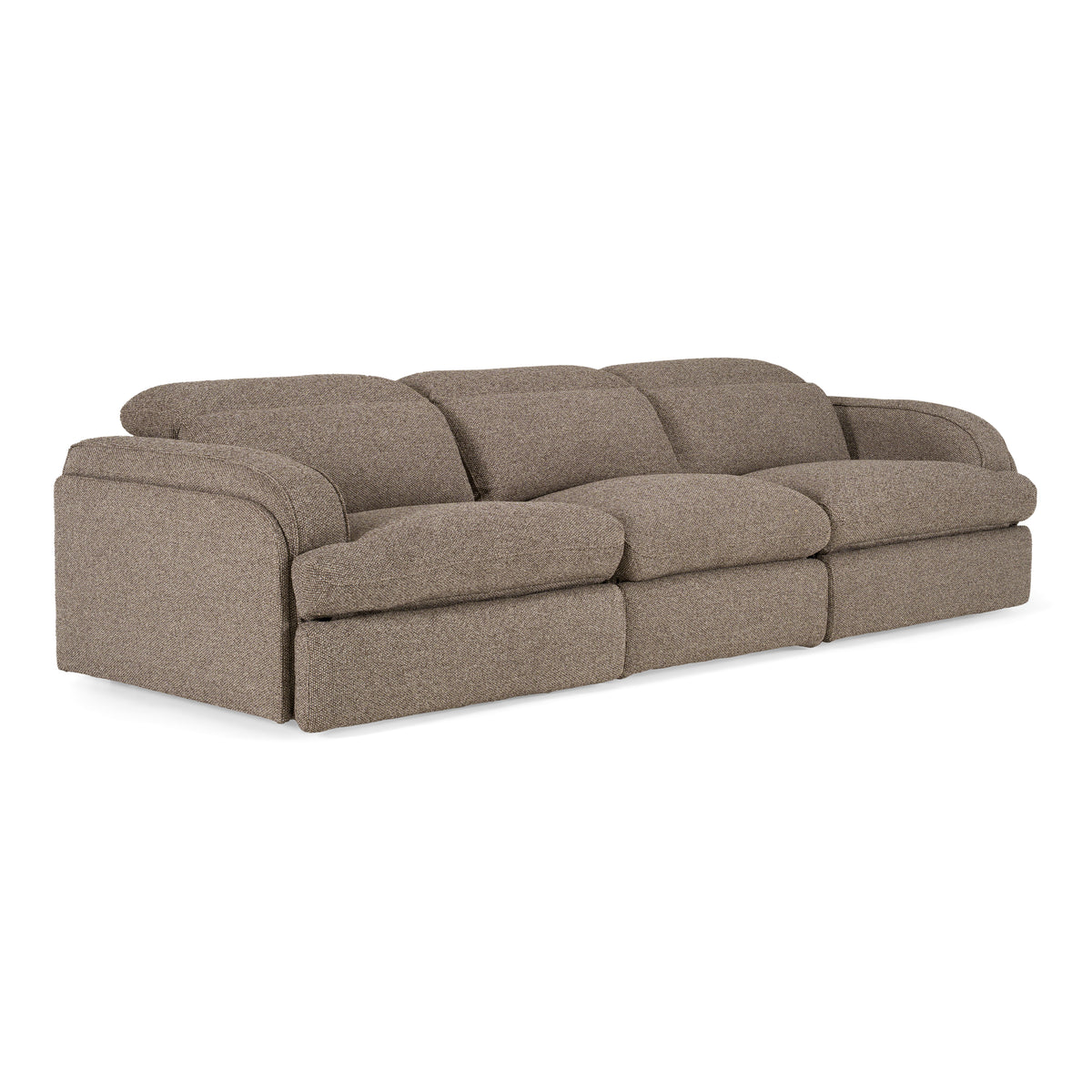 Ambler - Modern Brown Fabric Sofa w/ 2 Power Recliners - original 1