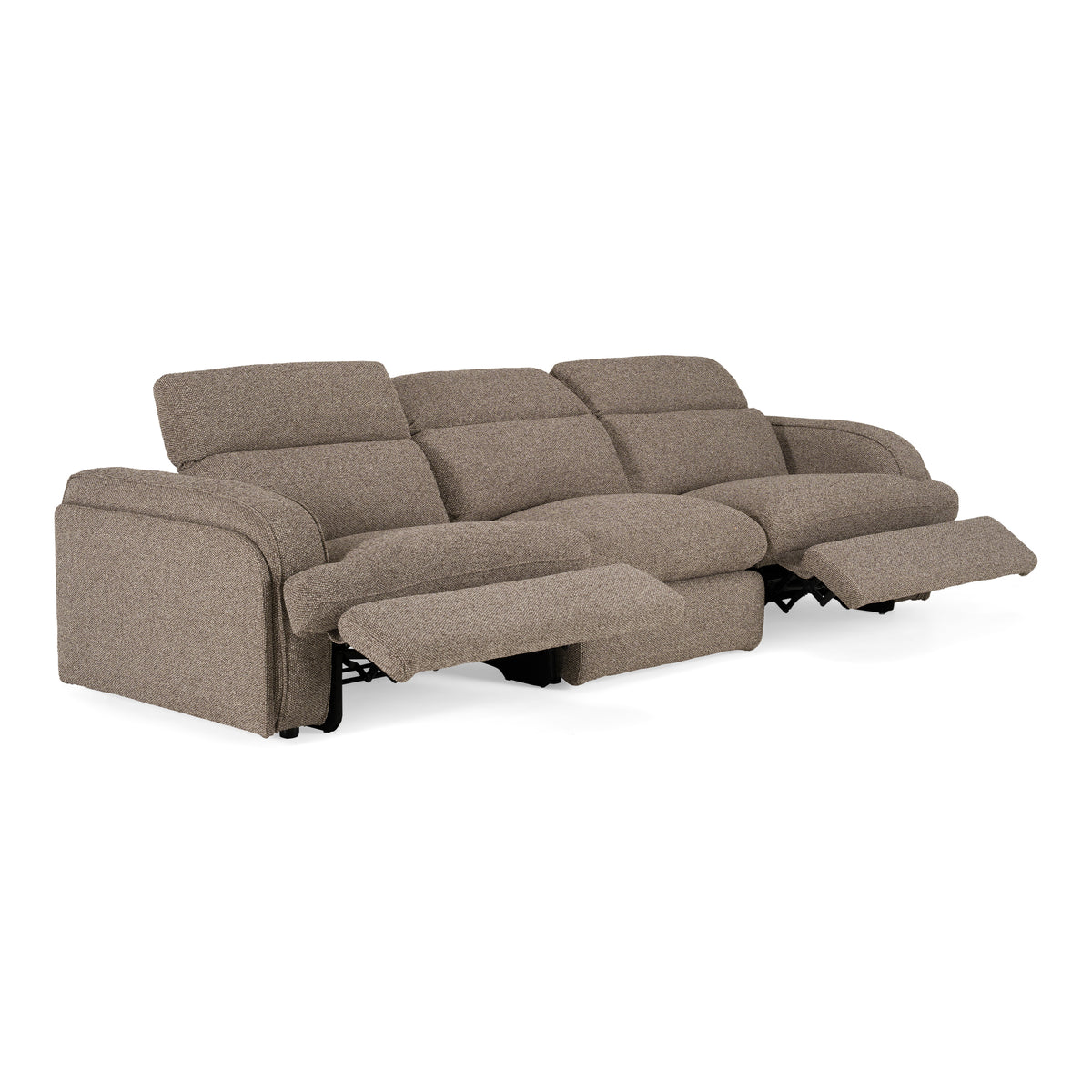 Ambler - Modern Brown Fabric Sofa w/ 2 Power Recliners - original 2