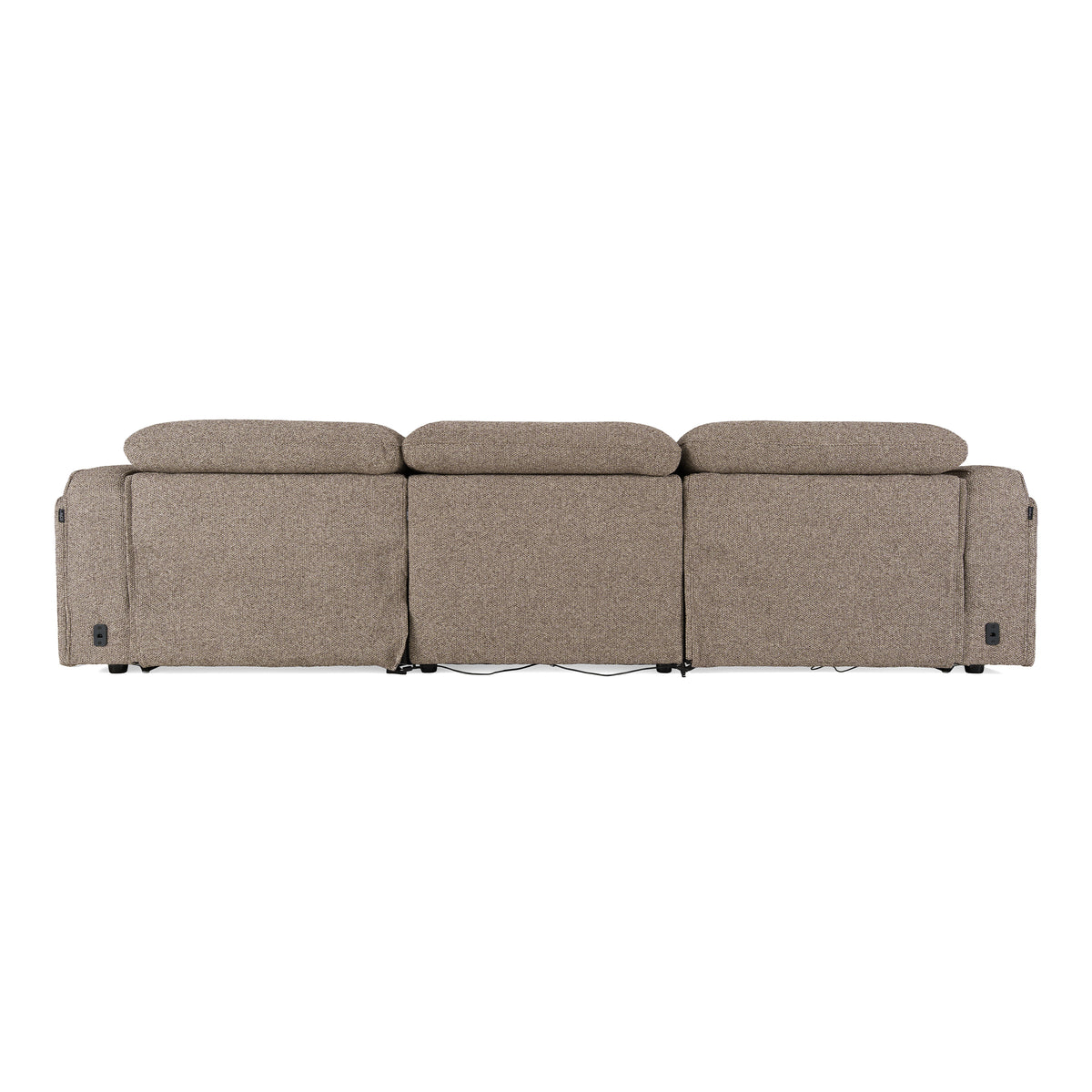 Ambler - Modern Brown Fabric Sofa w/ 2 Power Recliners - original 4