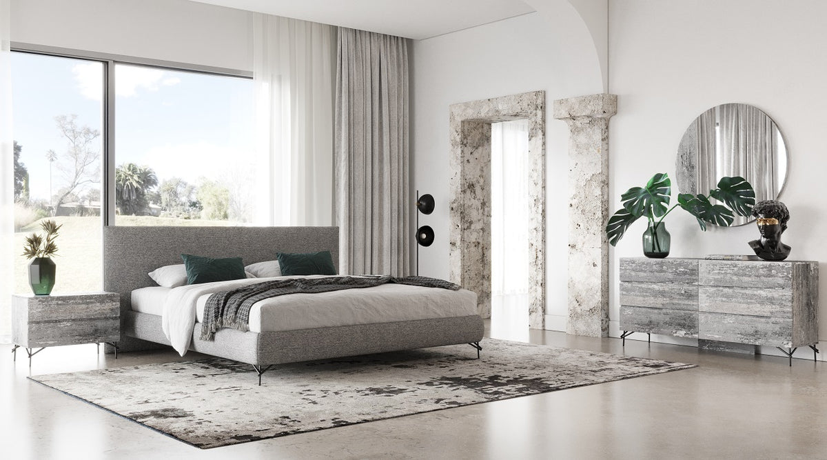 Aria - Italian Modern Multi Grey Bedroom Set