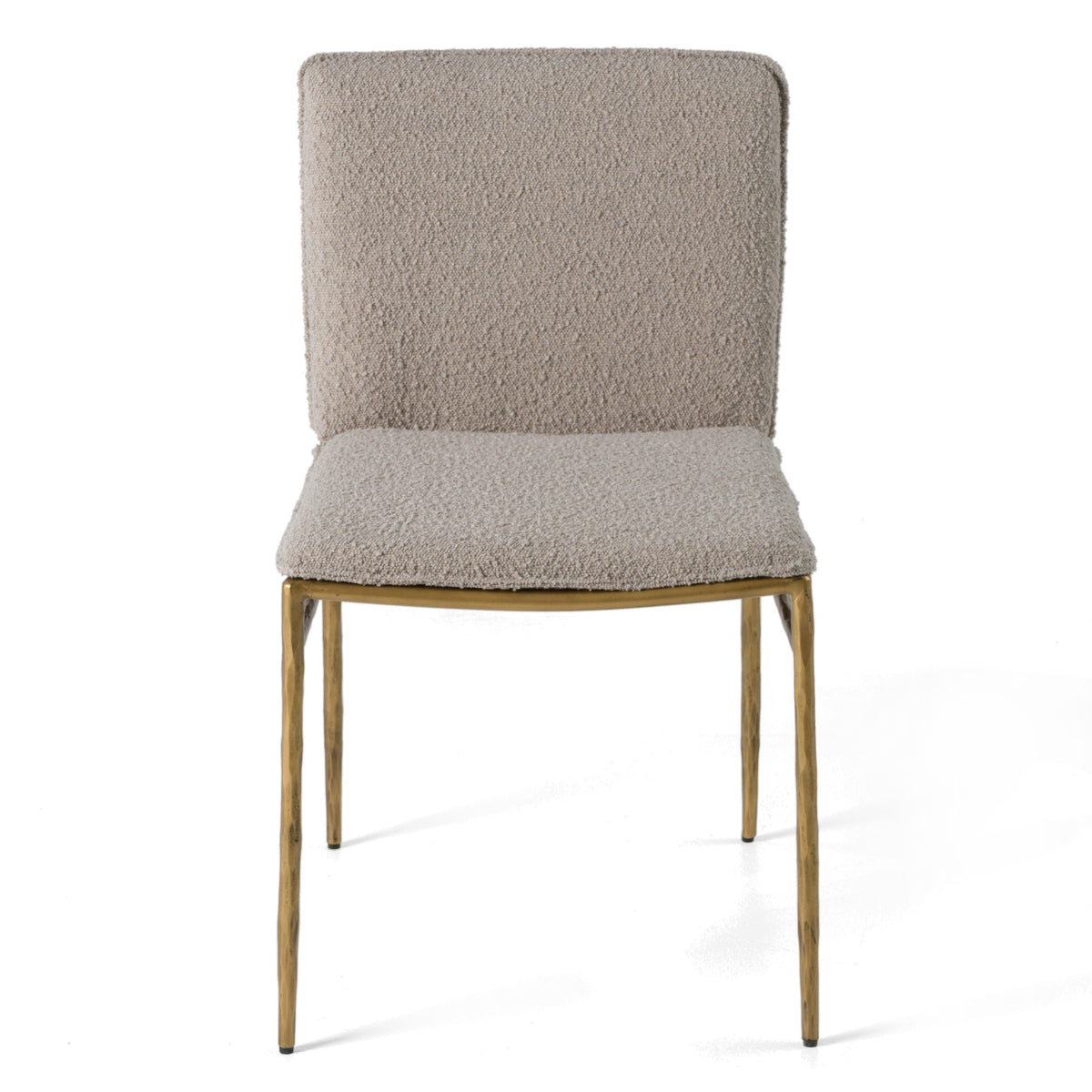 Atlanta - Modern Beige Fabric & Brass Dining Chair