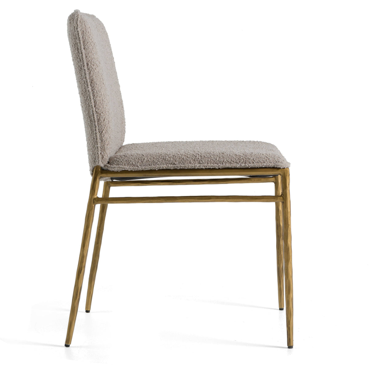 Atlanta - Modern Beige Fabric & Brass Dining Chair