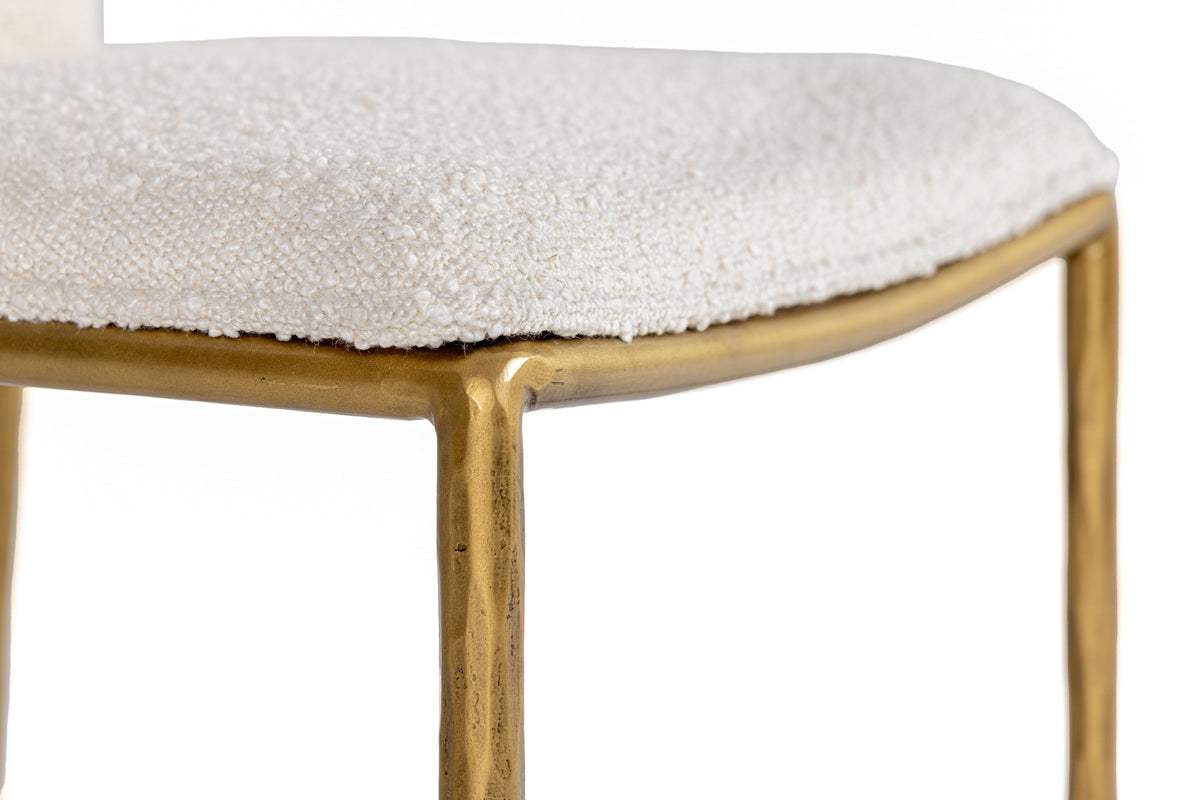 Atlanta - Modern Off-White Fabric & Brass Counter Chair
