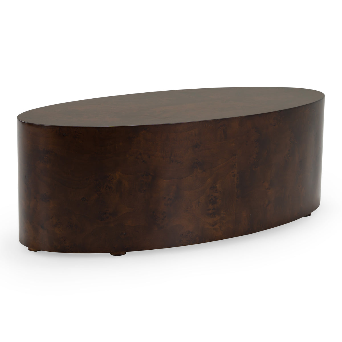August - Modern Dark Walnut Burl Oval Coffee Table - original 1
