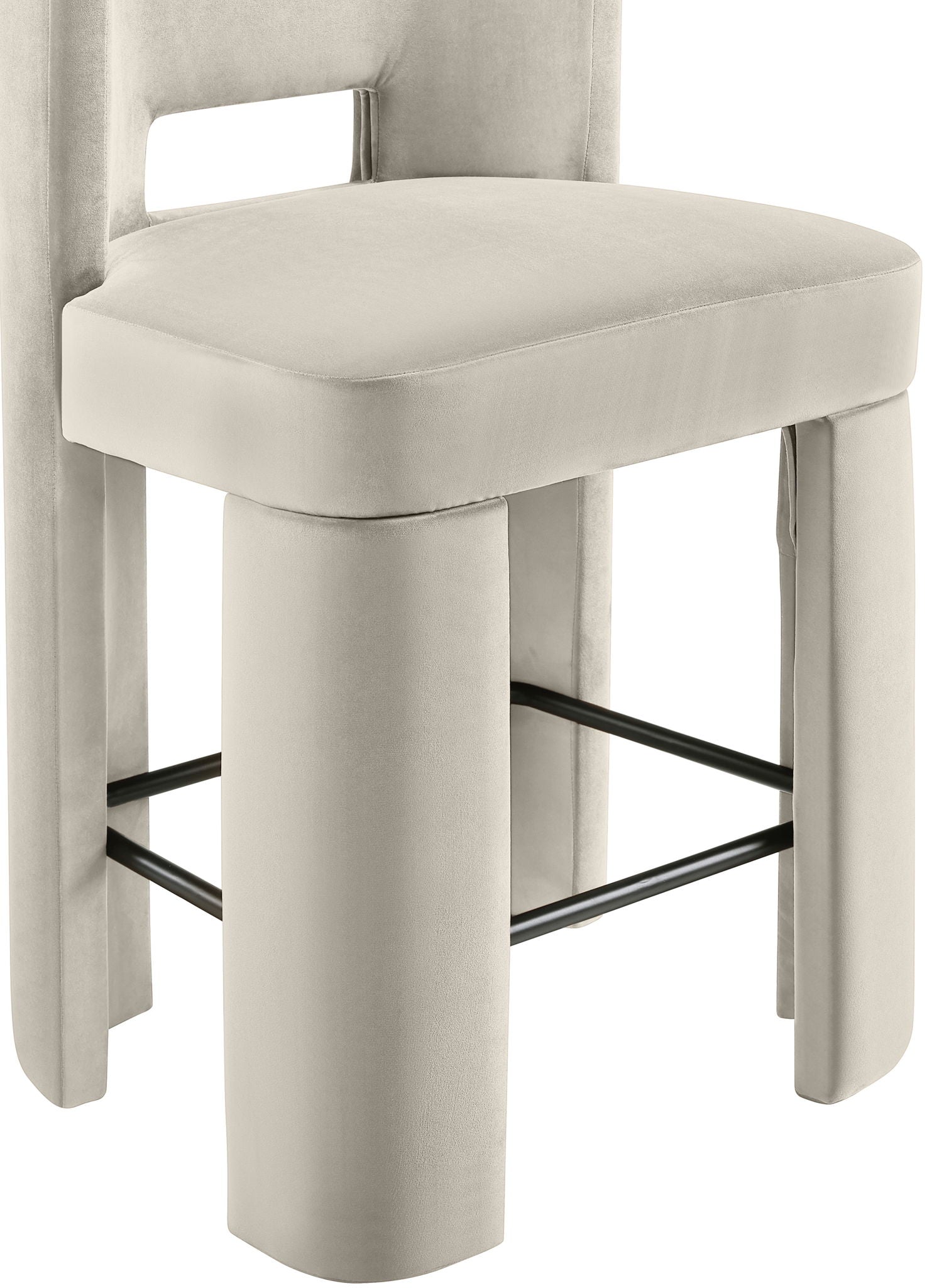 Zuno - Velvet Performance Fabric Upholstered Counter Stool (Set of 2)