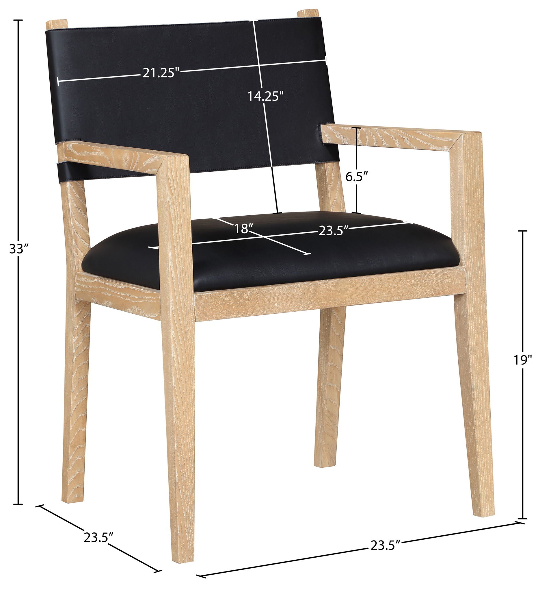 Avon - Vegan Leather Dining Arm Chair