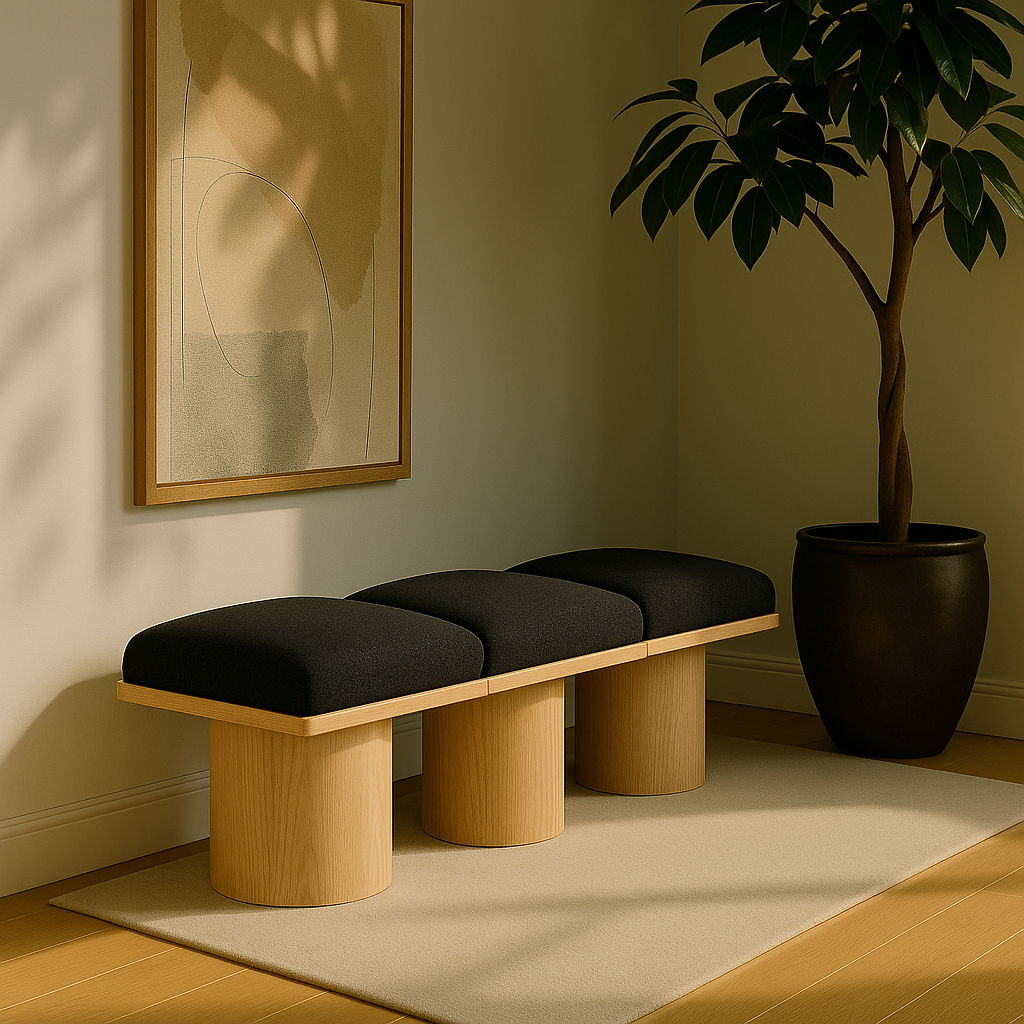 Pavilion - 3 Piece Modular Bench With Natural Base
