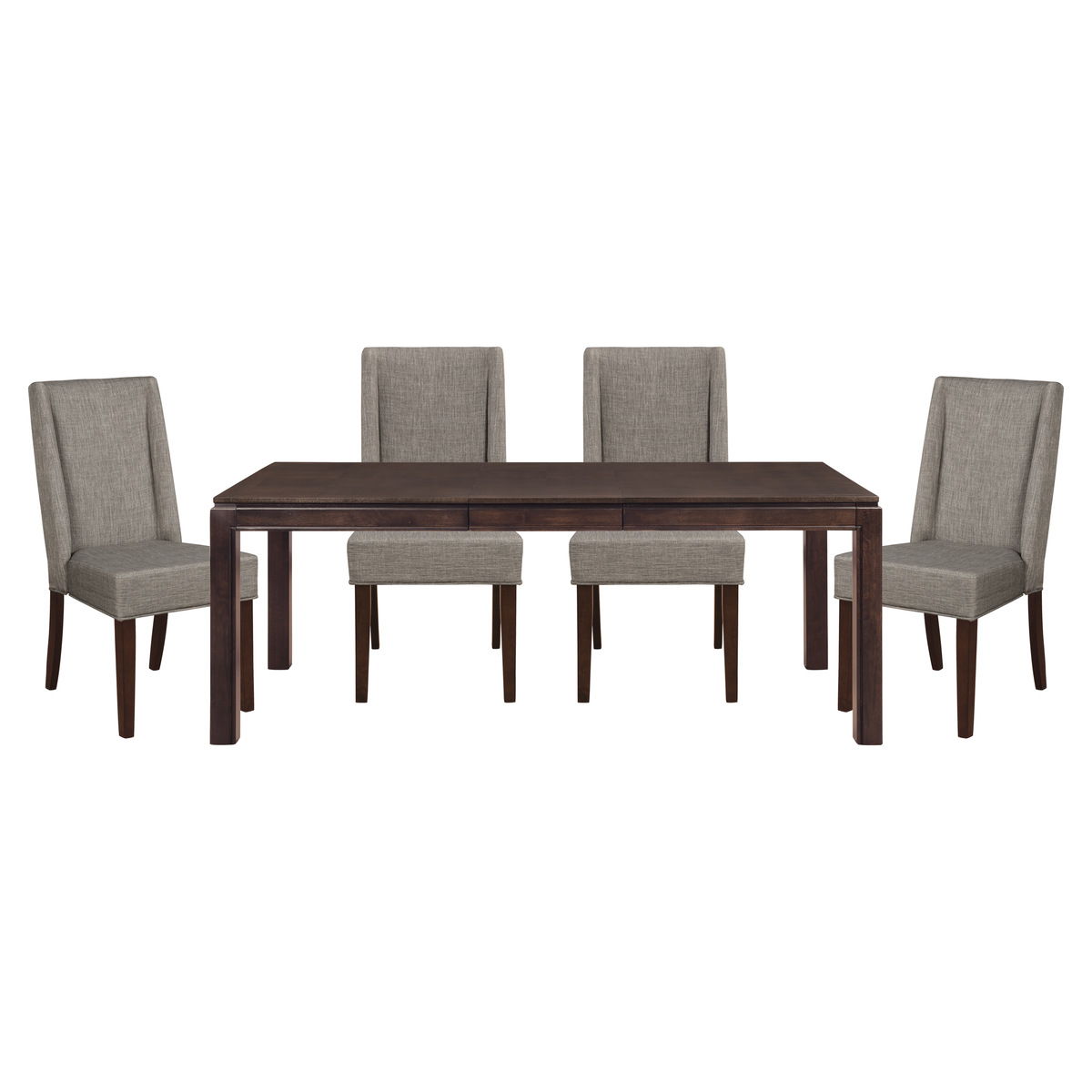 Kavanaugh - 5 Piece Dining Room Set (Table & 4 Side Chairs) - Dark Brown / Gray