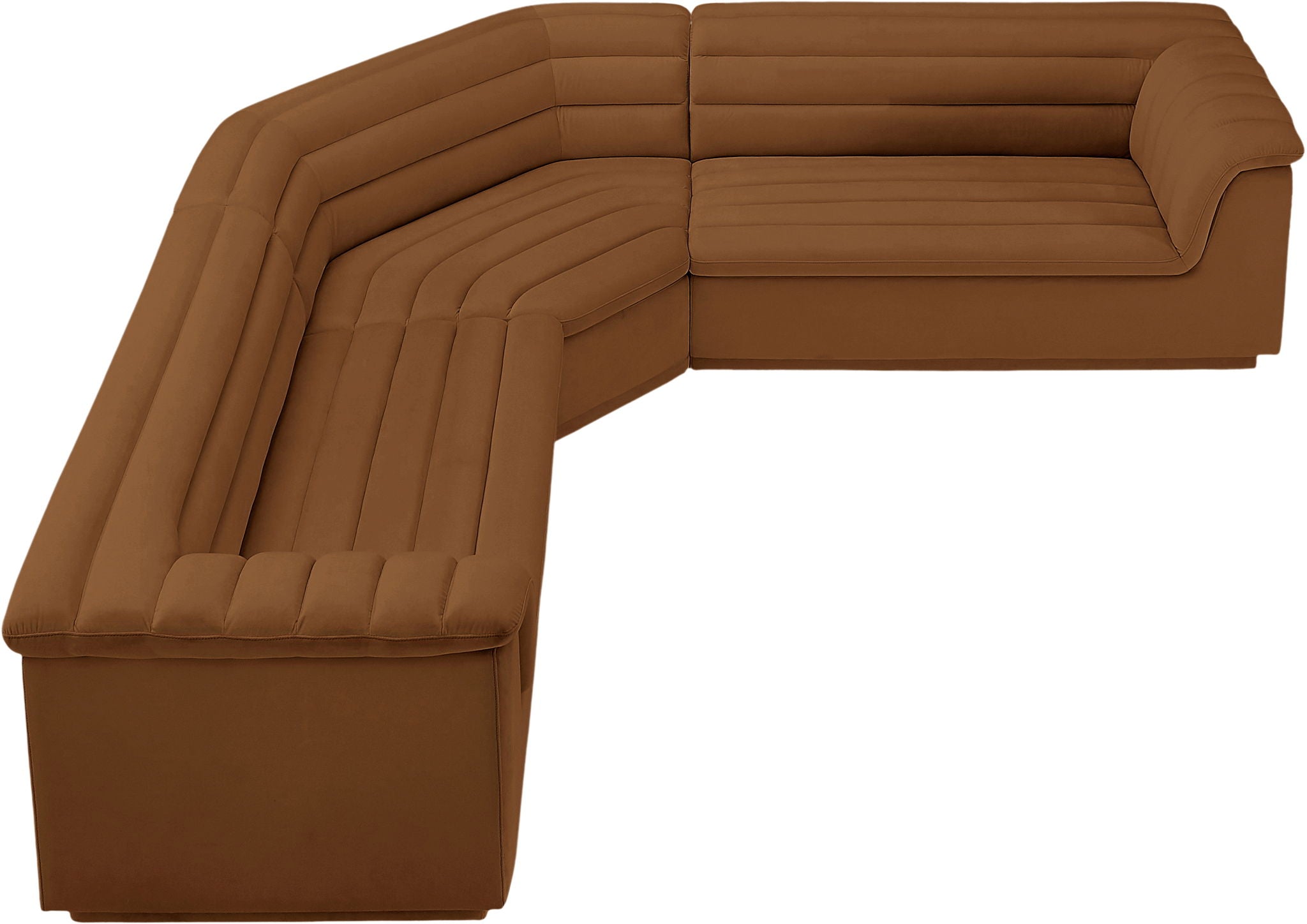 Cascade - Velvet Modular Sectional - Saddle